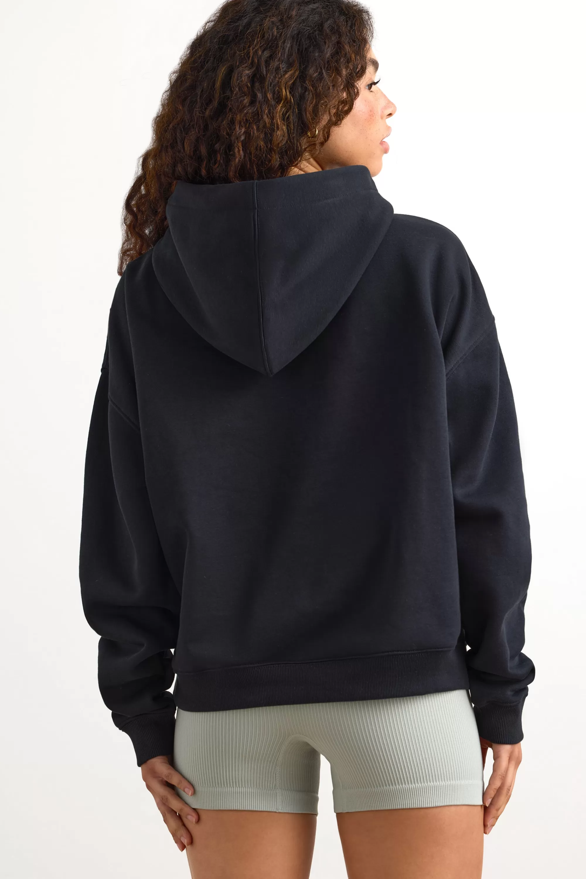 Oh Polly Appliqué Oversized Hoodie In Black Cheap