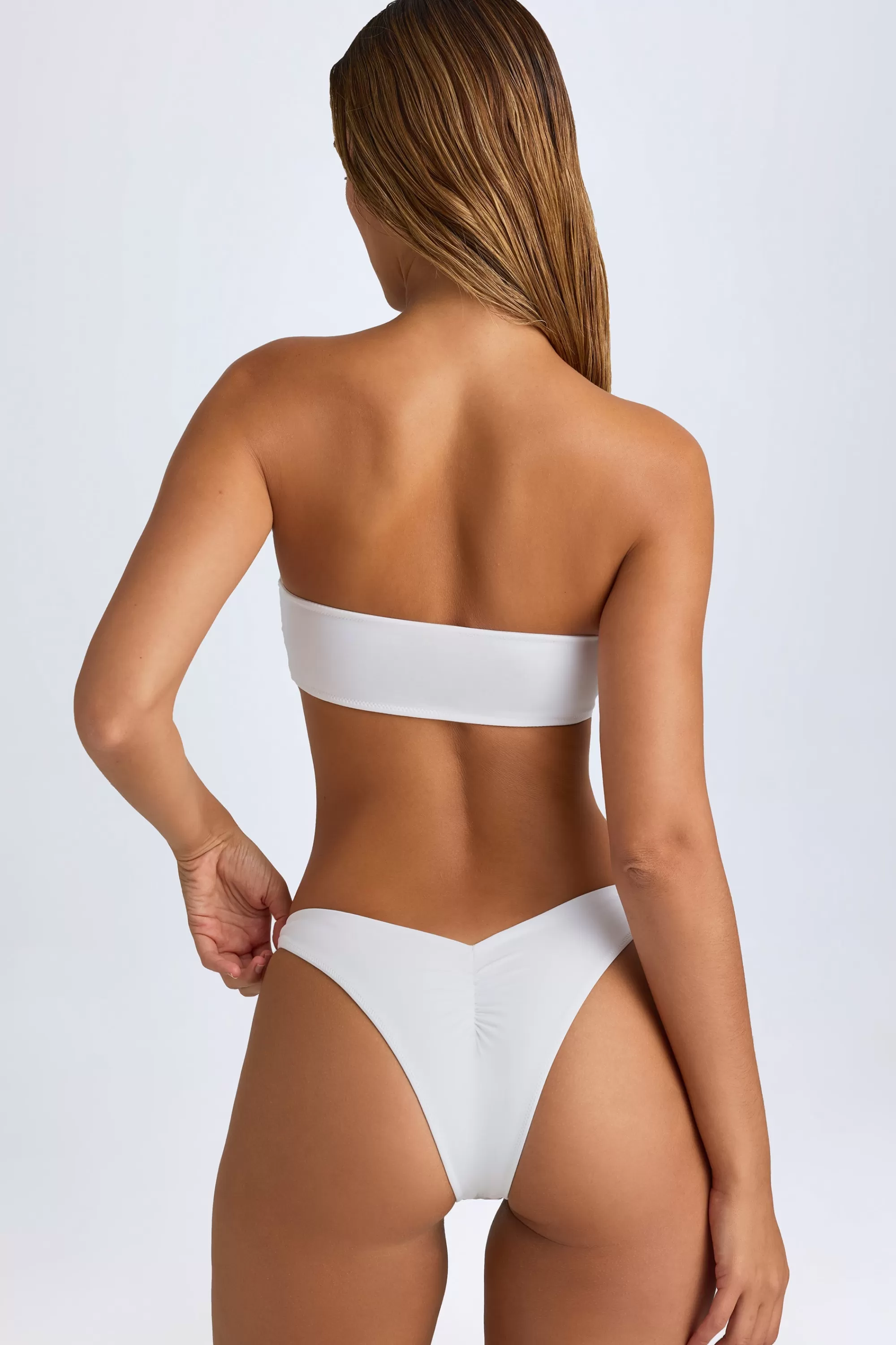 Oh Polly Bandeau Bikini Top In White Hot