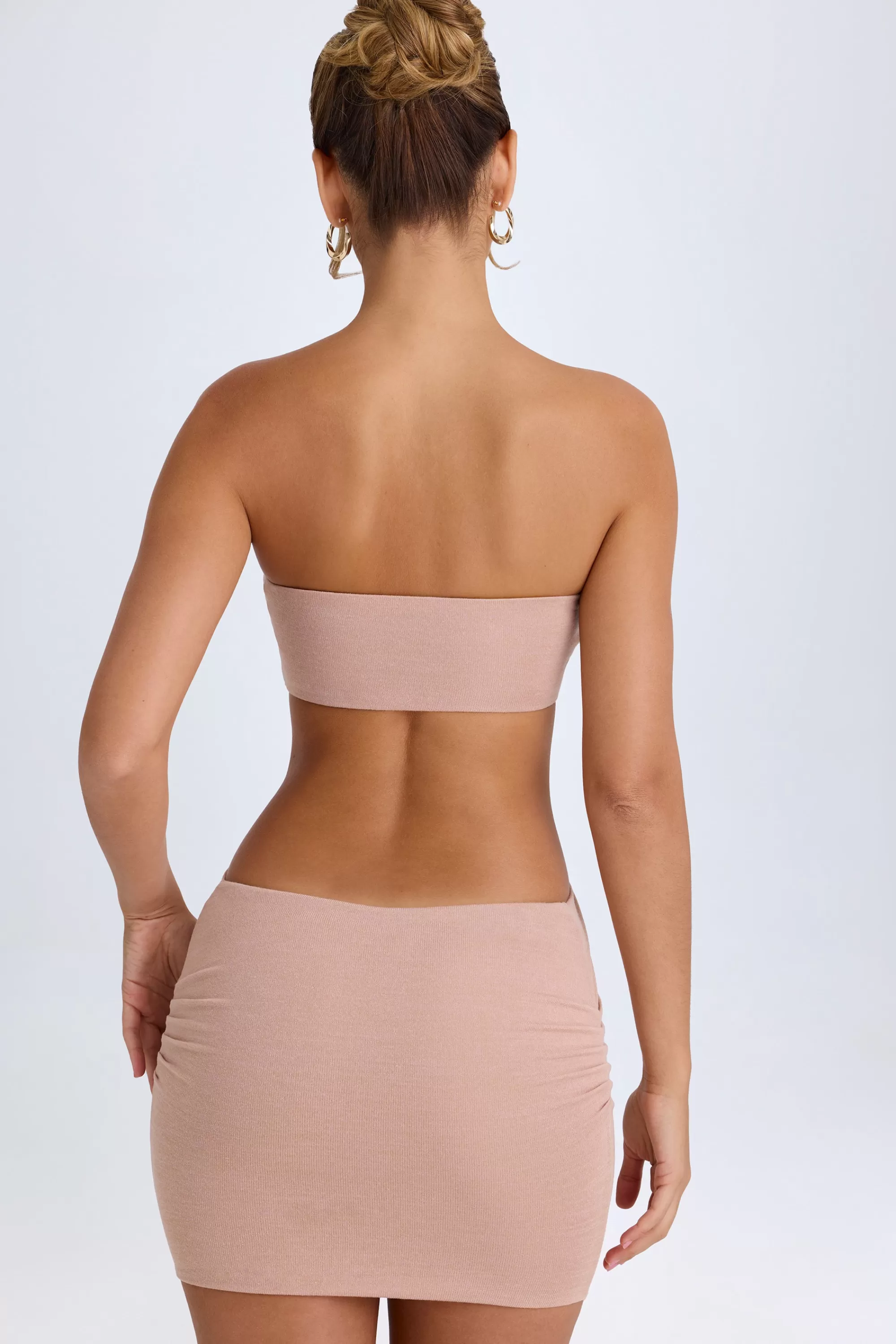 Oh Polly Bandeau Cut-Out Mini Dress In Warm Peach Best Sale