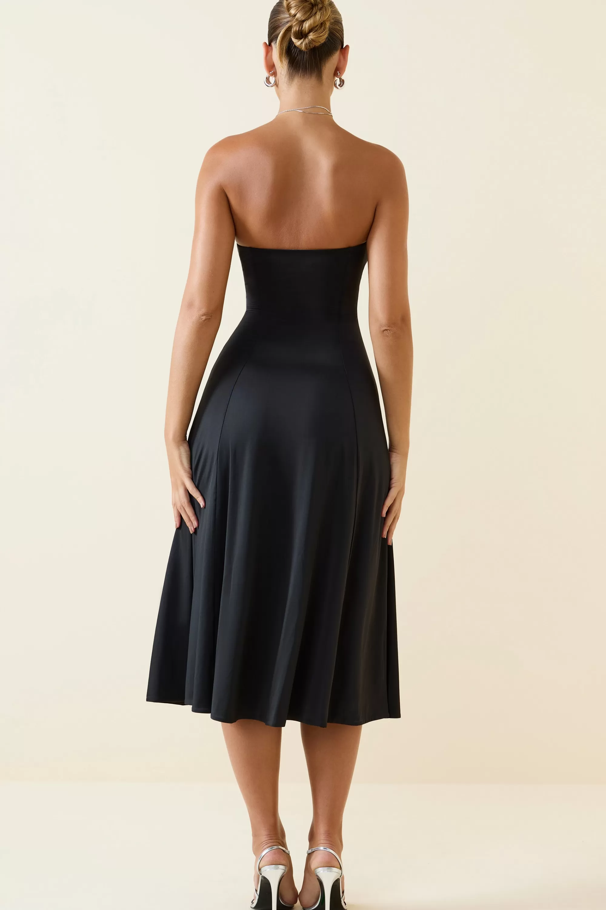 Oh Polly Bandeau Midaxi Dress In Black New