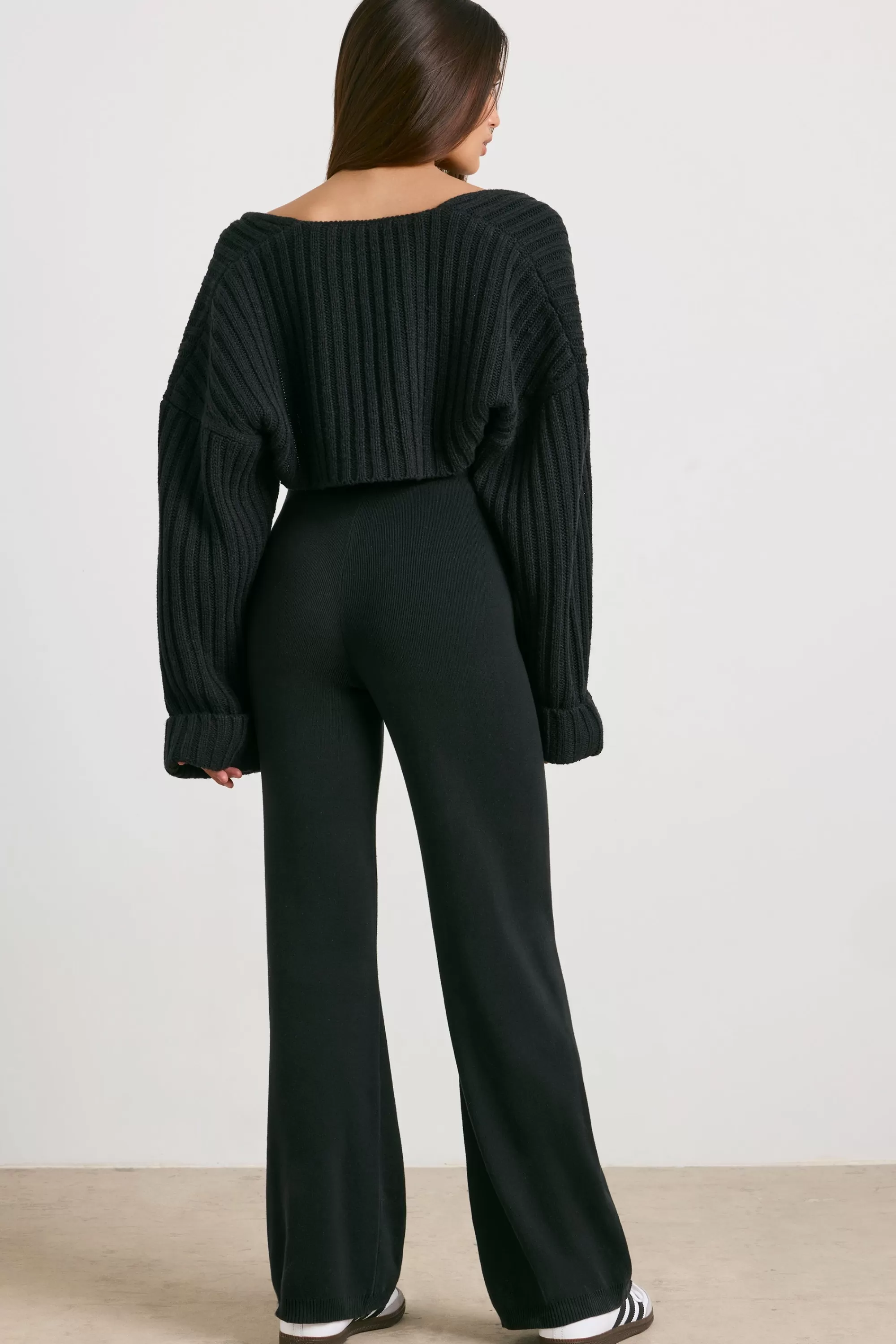 Oh Polly Chunky Knit Shrug In Black New