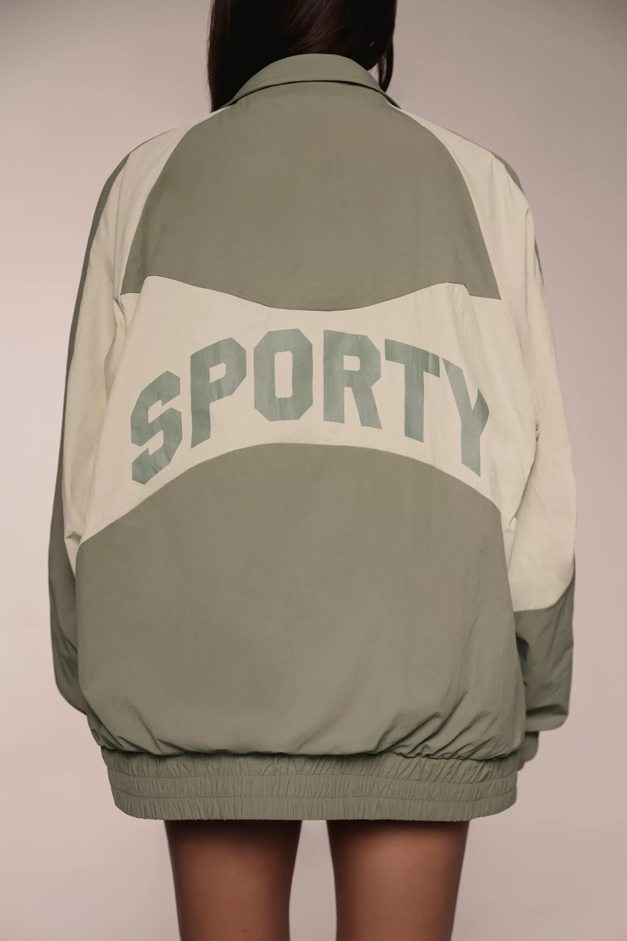 Oh Polly Colourblock Track Jacket In Mineral Outlet