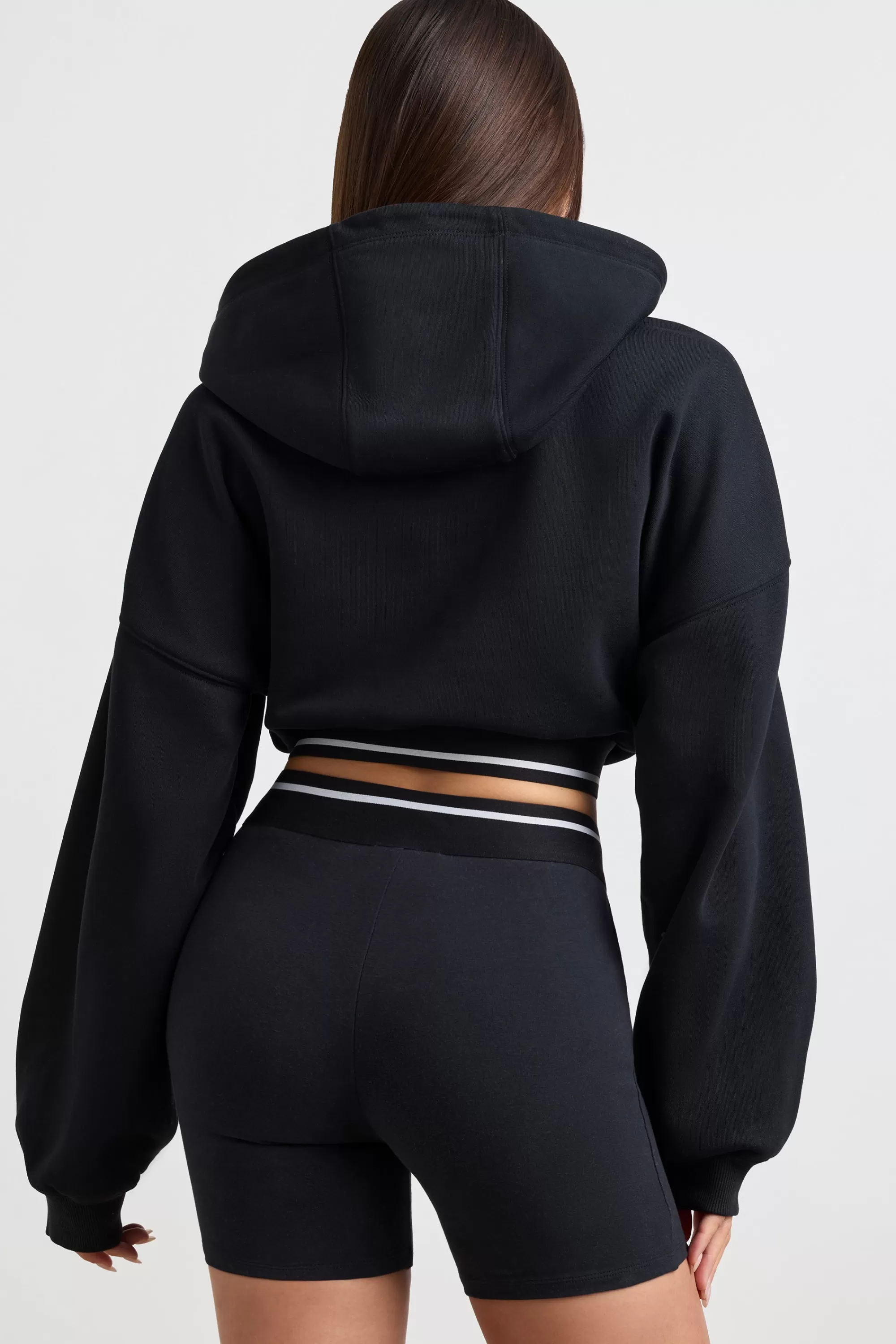 Oh Polly Cropped Hoodie In Black New