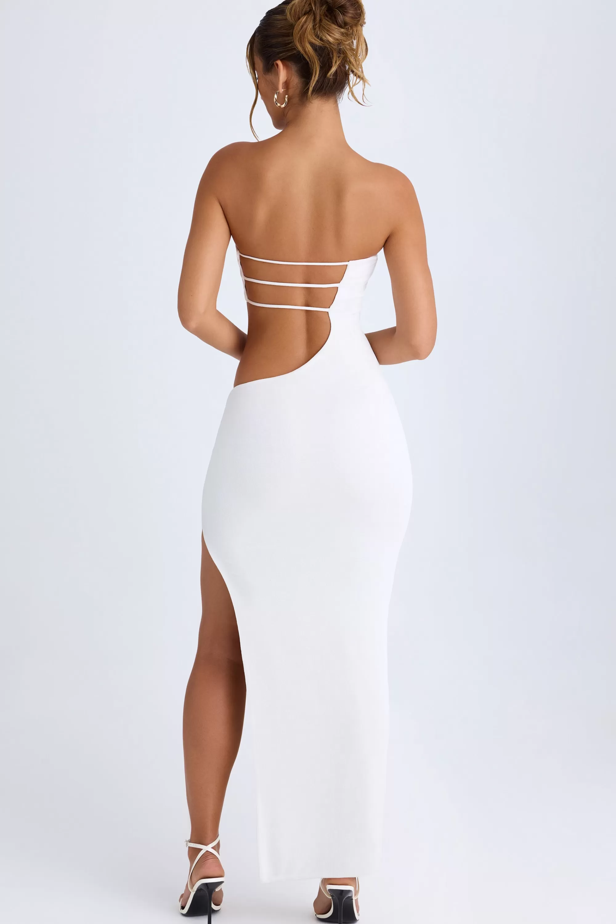 Oh Polly Cut-Out Bandeau Maxi Dress In White Sale