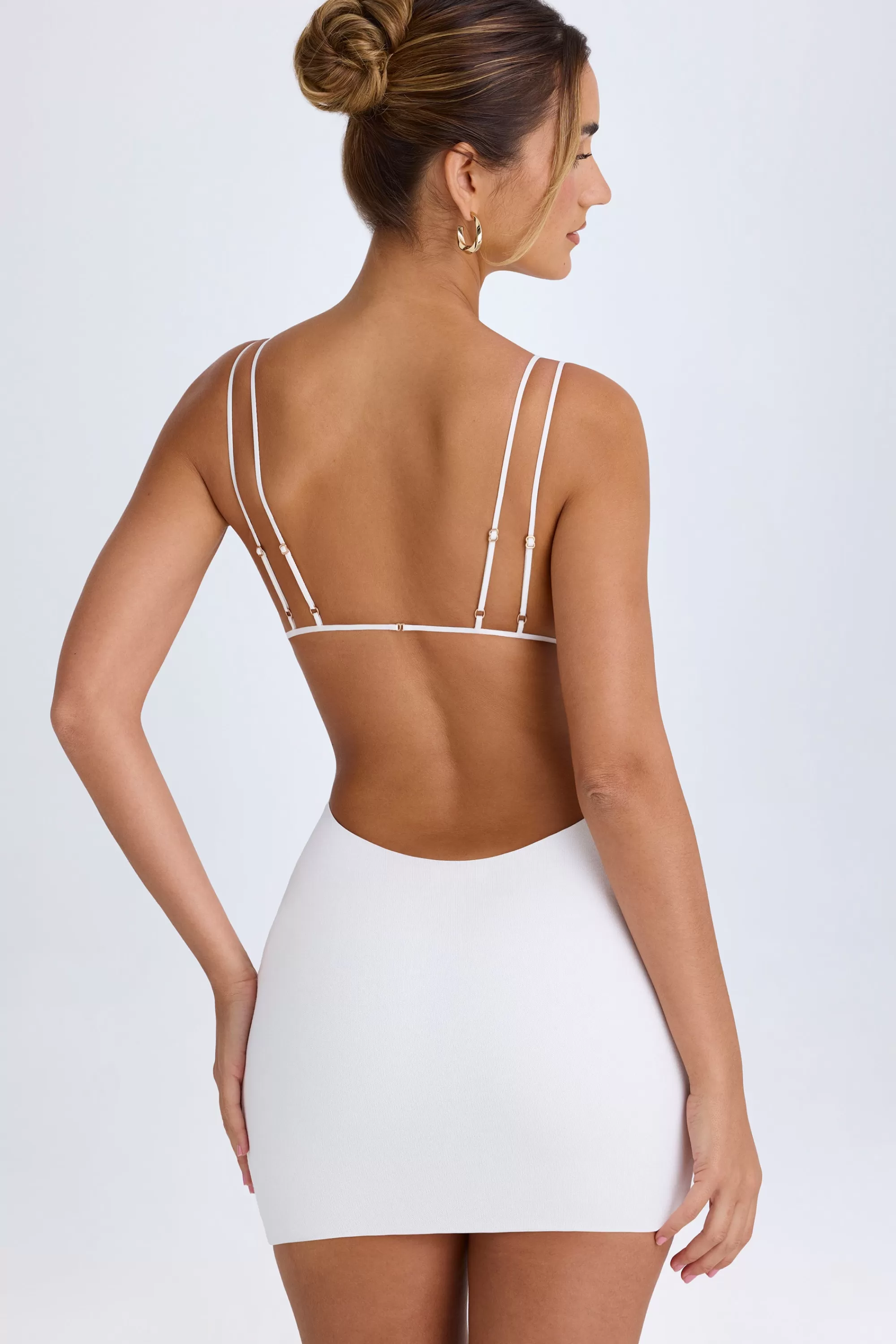 Oh Polly Cut-Out Open-Back Mini Dress In White Hot