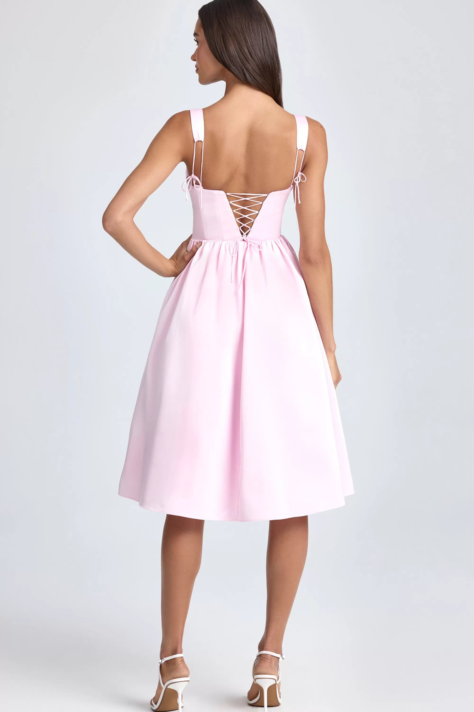 Oh Polly Draped Corset Midaxi Dress In Blush Online