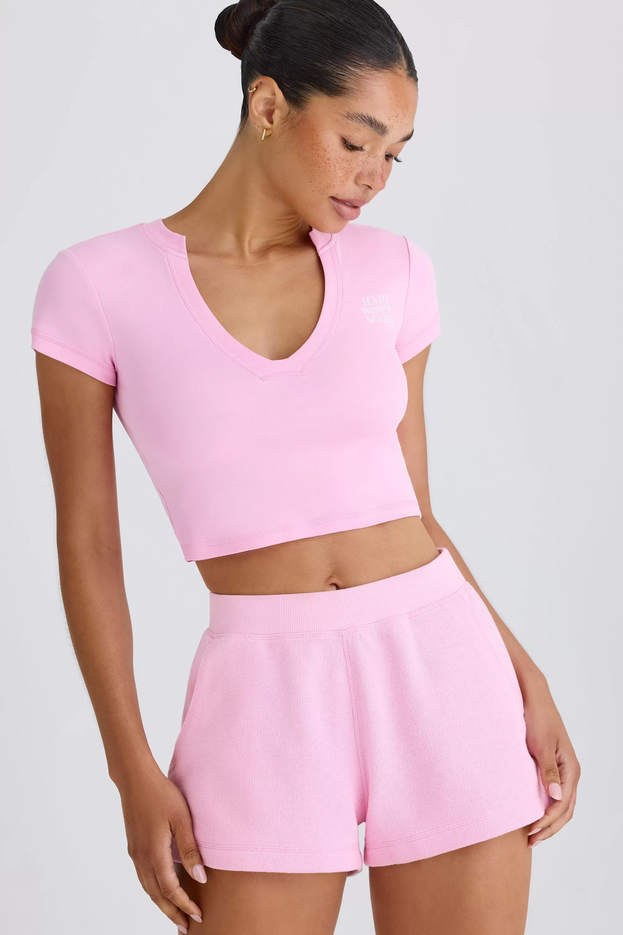 Oh Polly Elasticated Shorts In Bubblegum Pink Bubblegum Pink Clearance