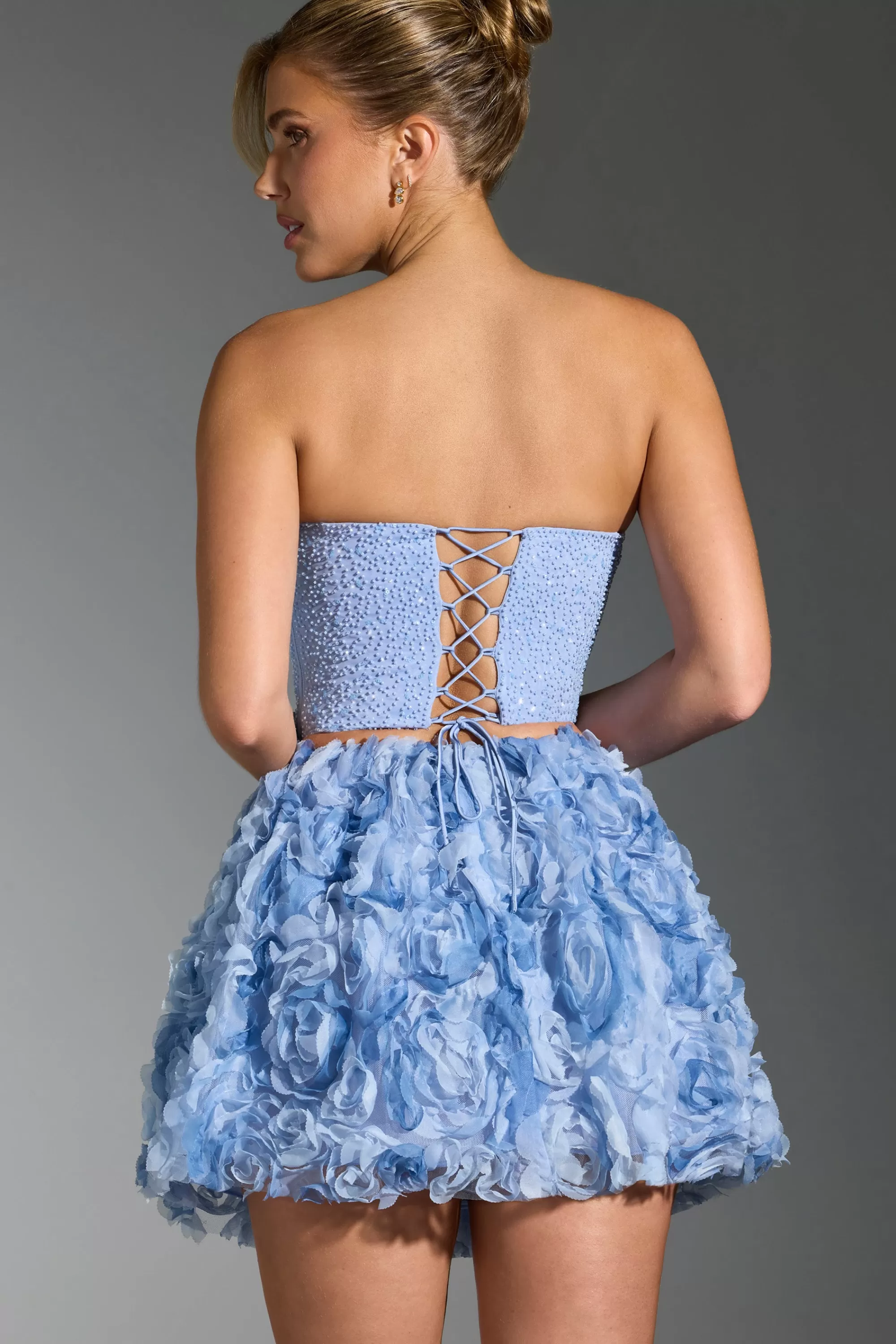 Oh Polly Embellished Corset Top In Blue Online