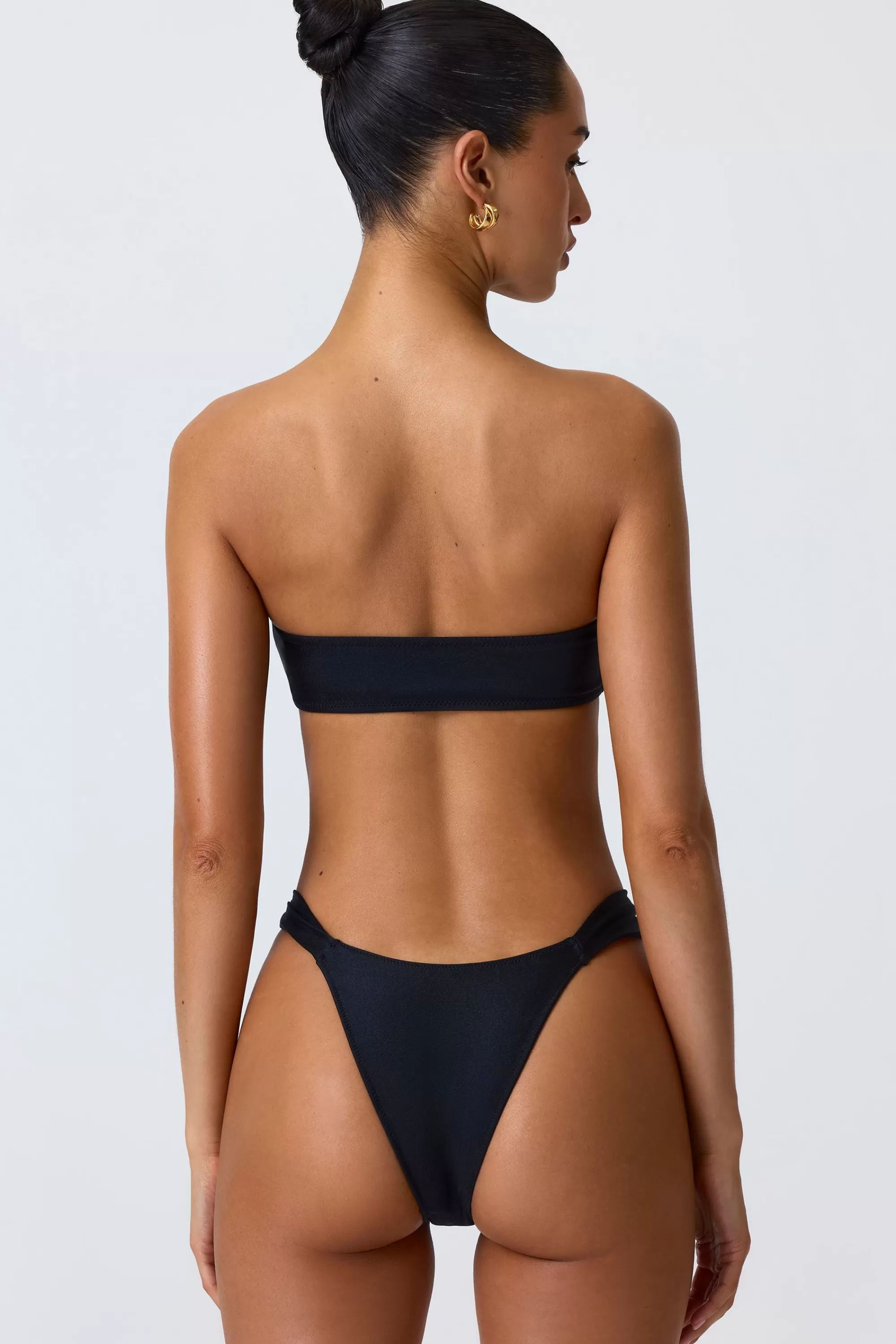 Oh Polly Embellished Cut-Out Bandeau Bikini Top In Black Best Sale