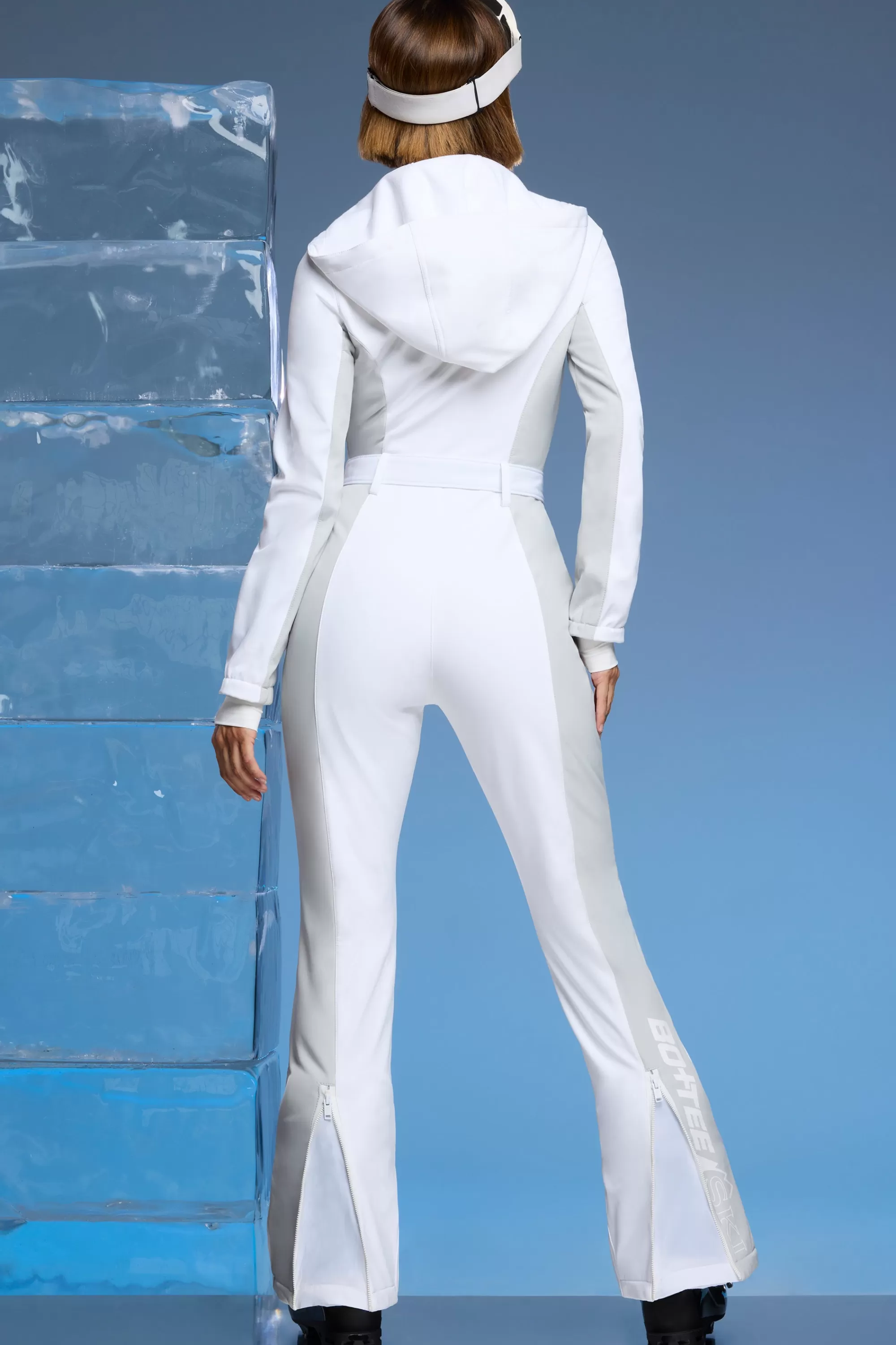 Oh Polly Fleece Lined Ski Suit In White Hot