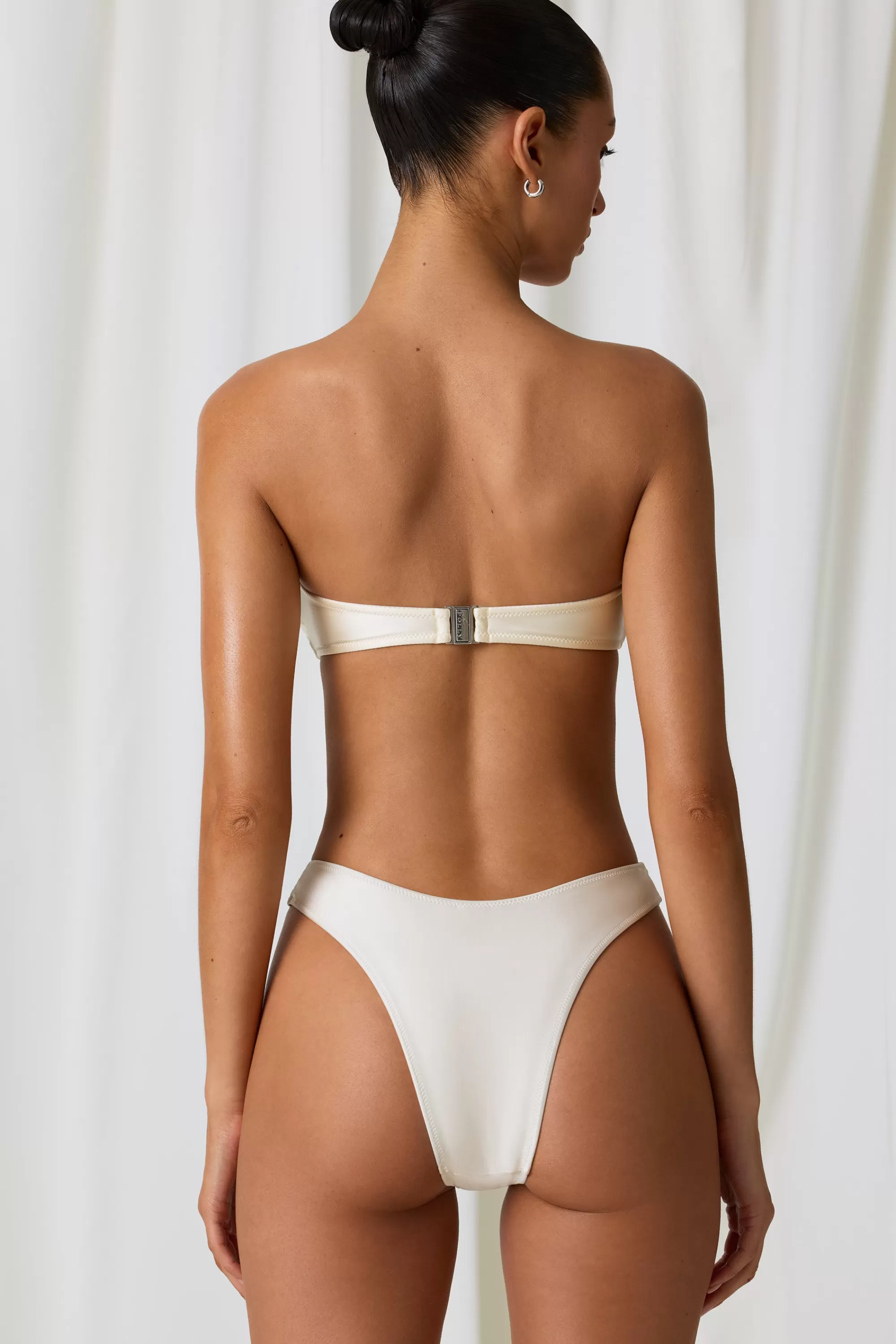 Oh Polly Full Bikini Bottoms In Pearl White Cheap