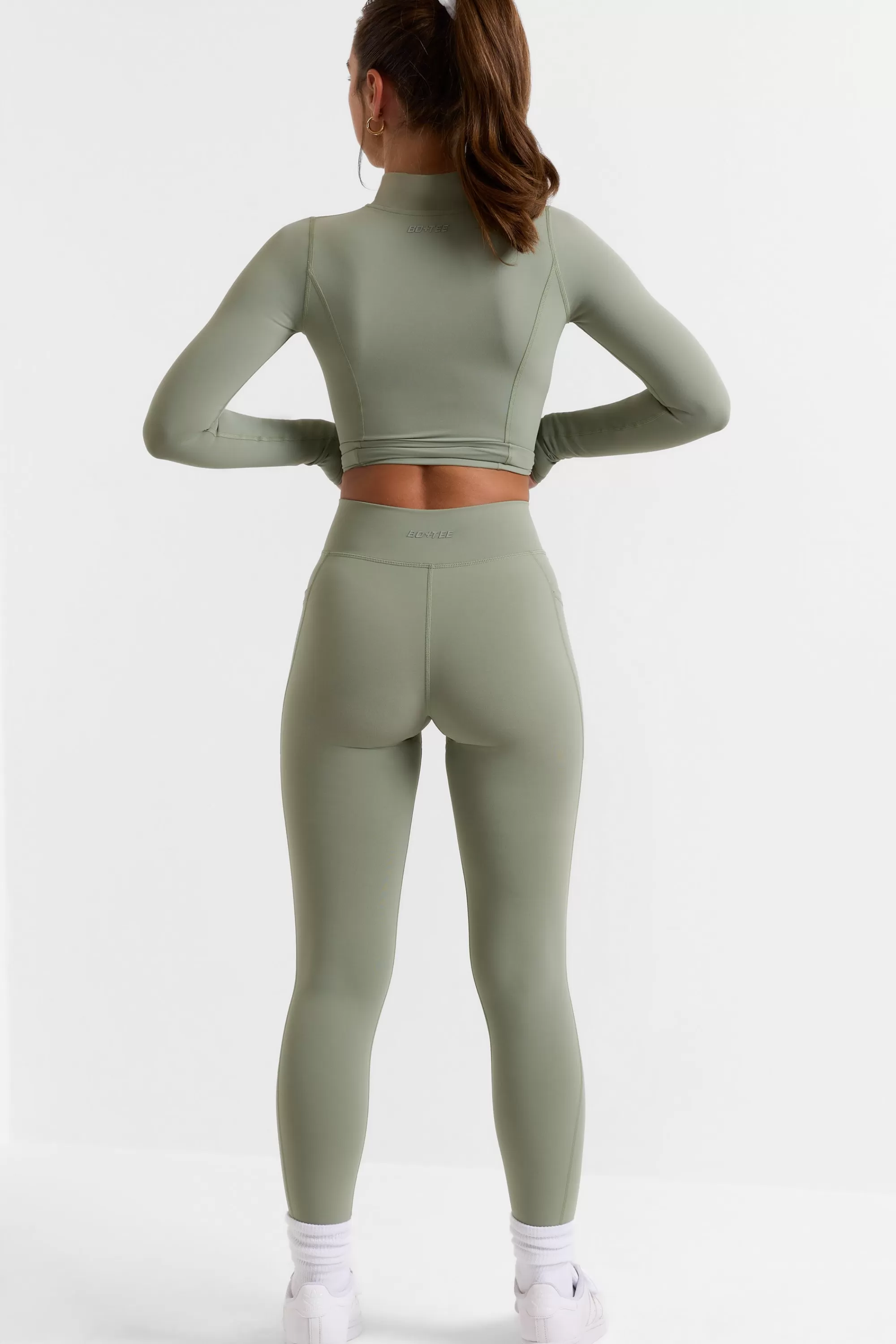 Oh Polly Full Length Leggings With Pockets In Bamboo Green Online