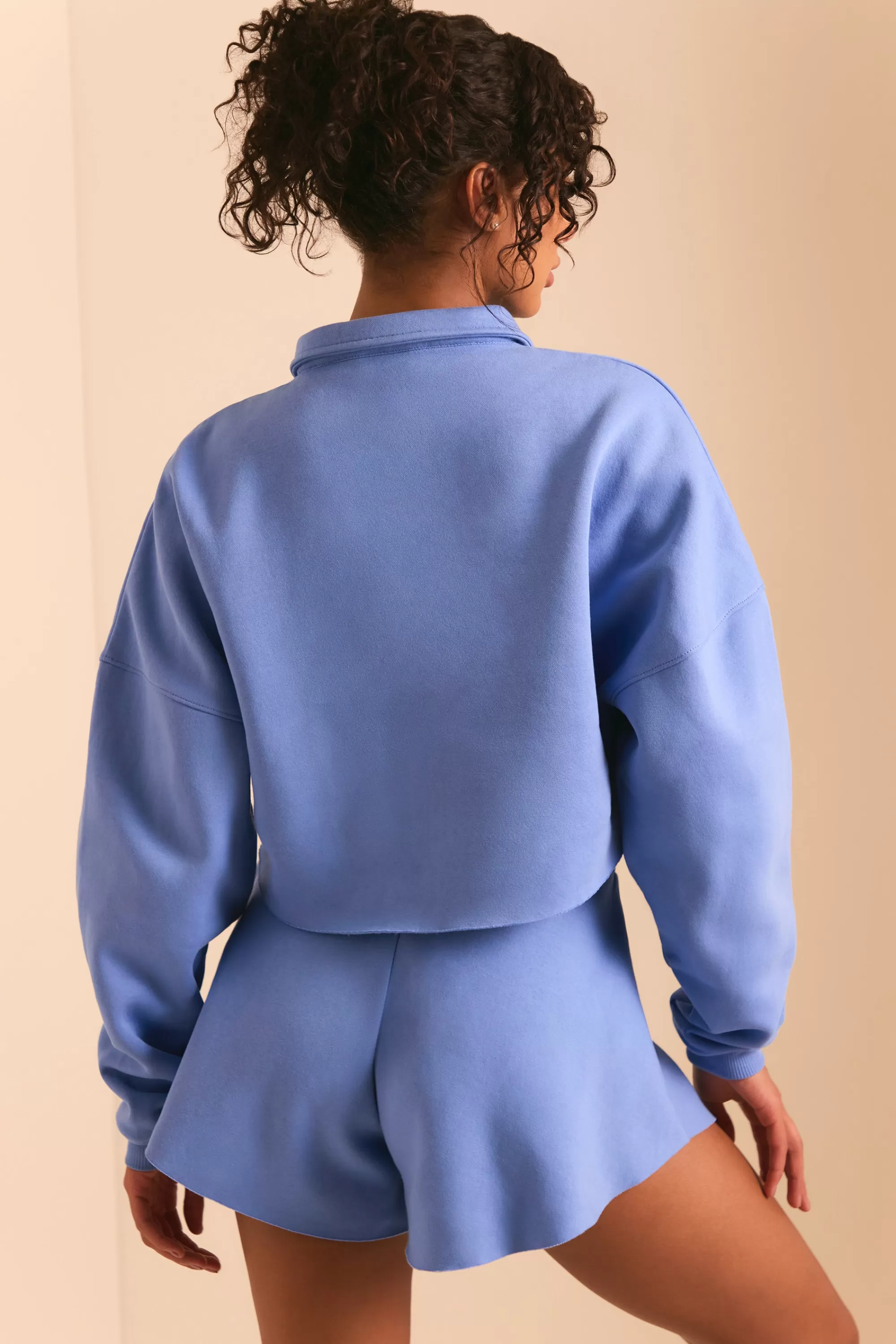 Oh Polly Half Zip Sweater In Cerulean Blue Shop