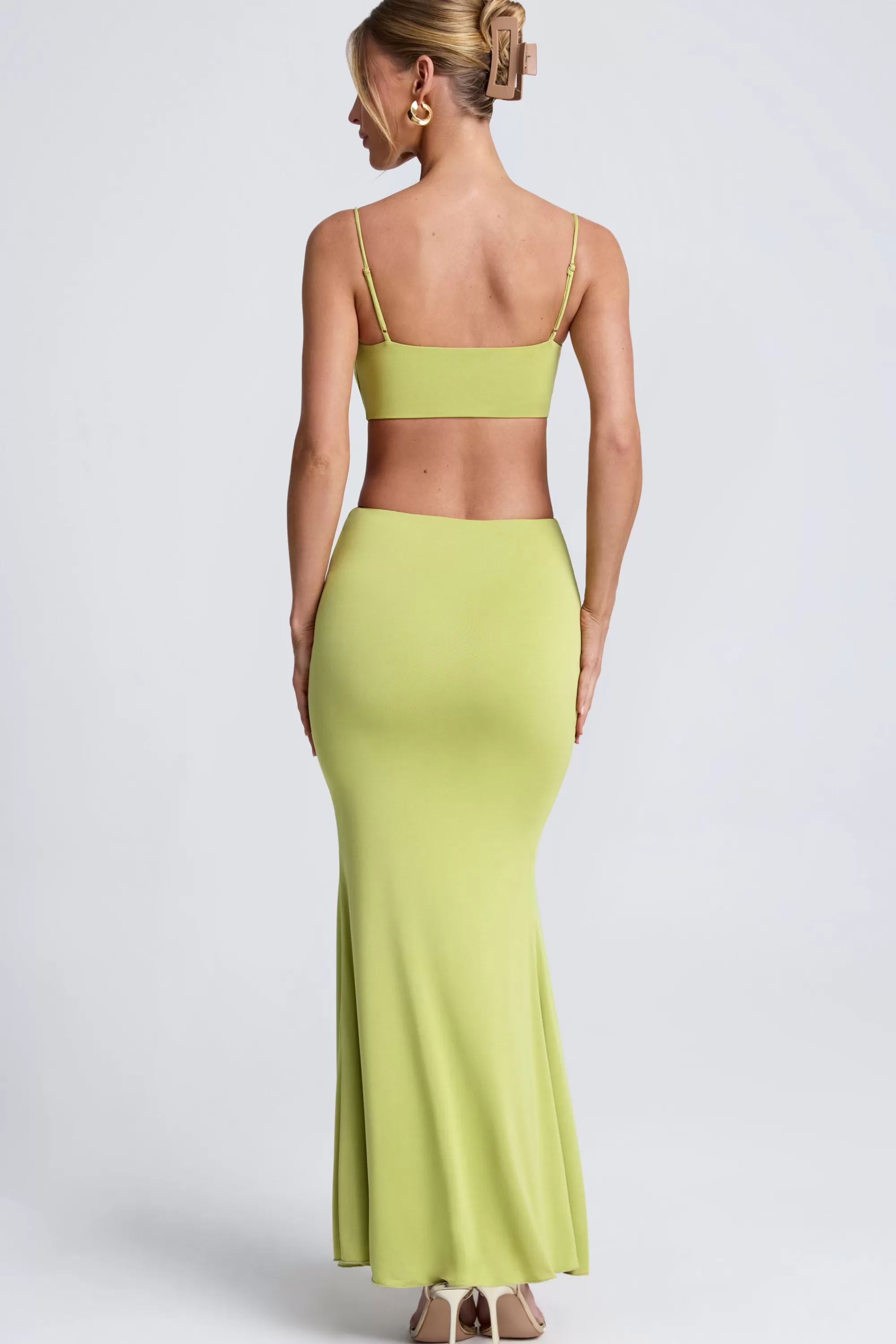 Oh Polly Hardware Detail Cut-Out Maxi Dress In Olive Green Online