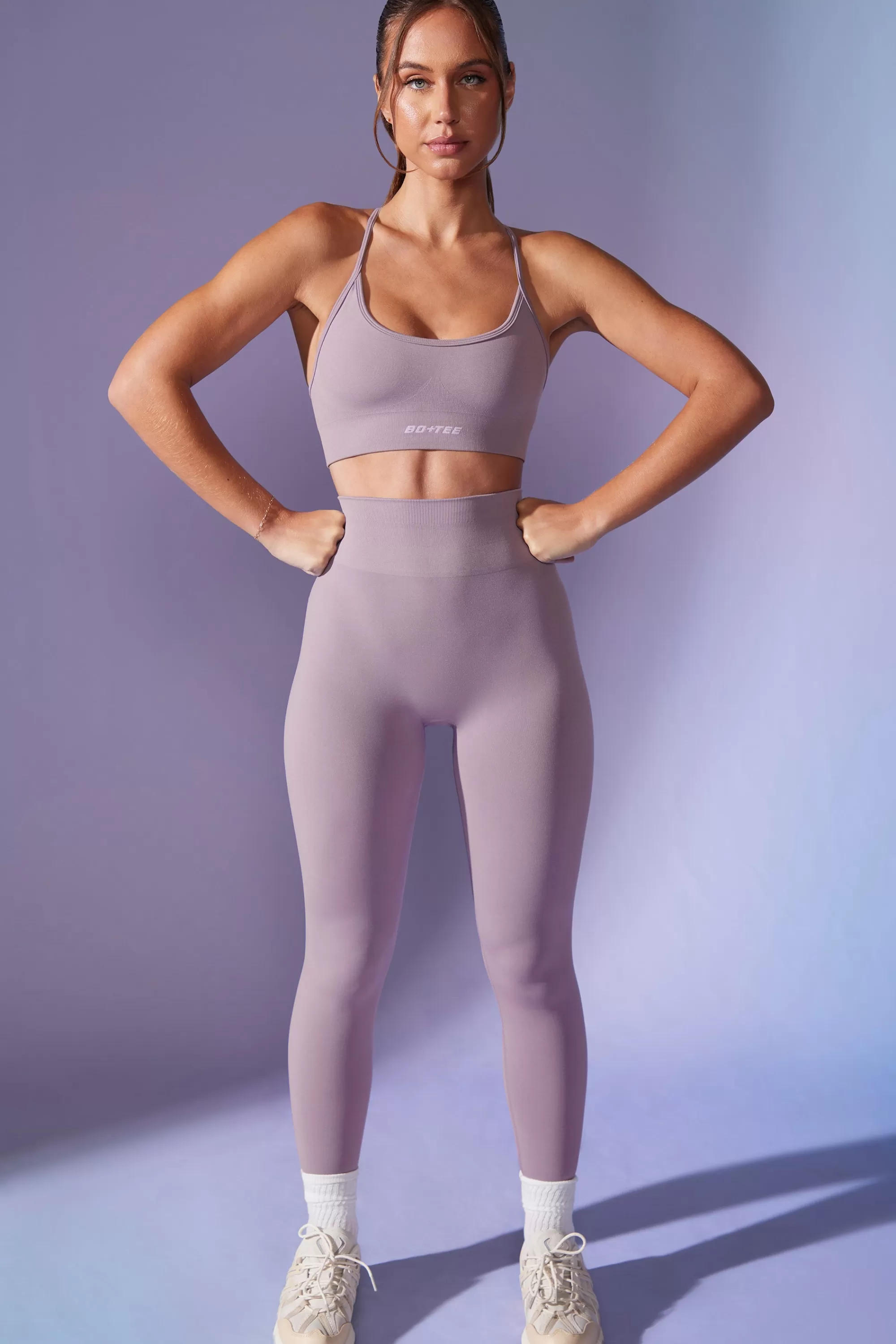 Oh Polly High Waist Define Luxe Leggings In Dusty Lilac New