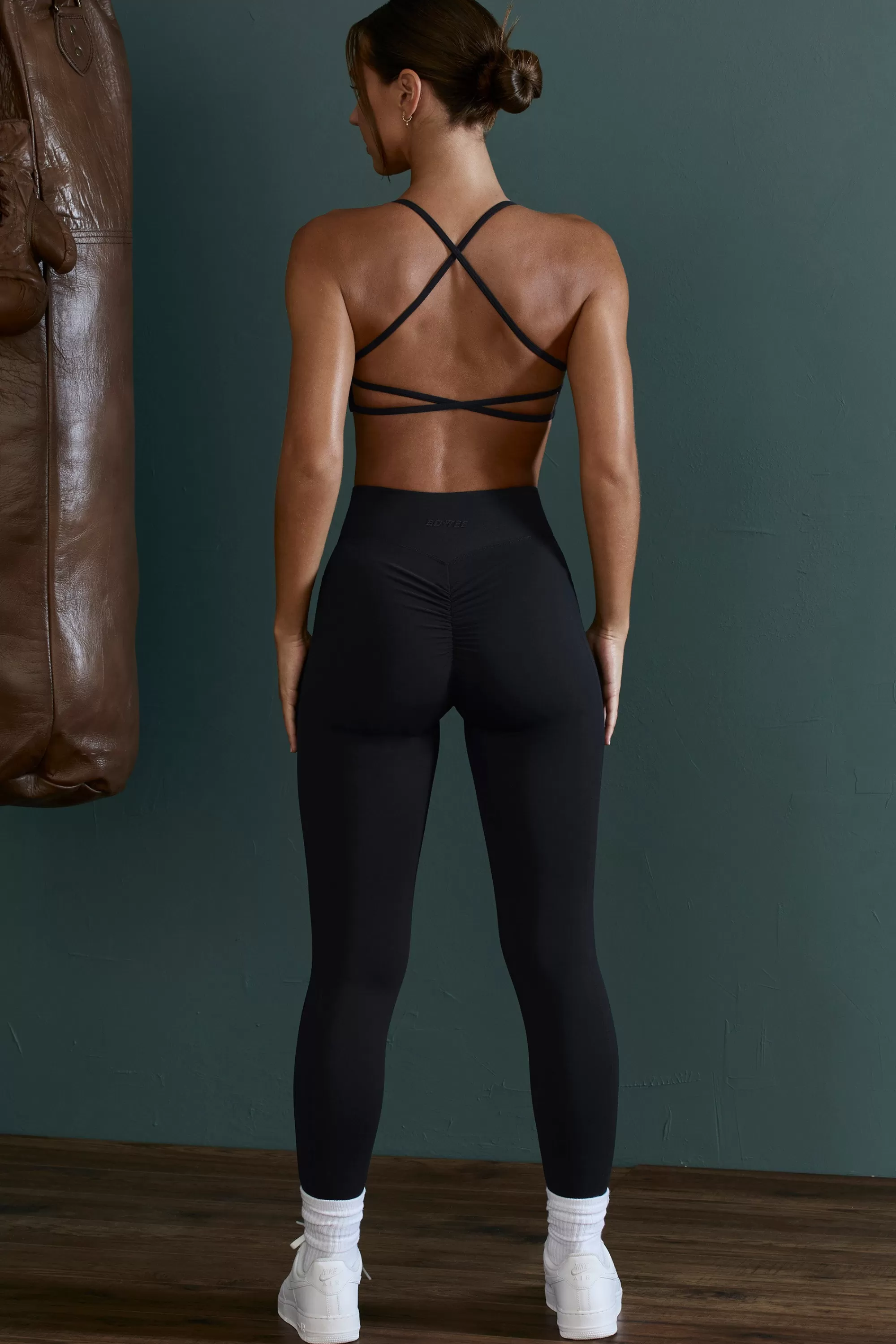 Oh Polly High Waist Wrap Over Leggings In Black Store