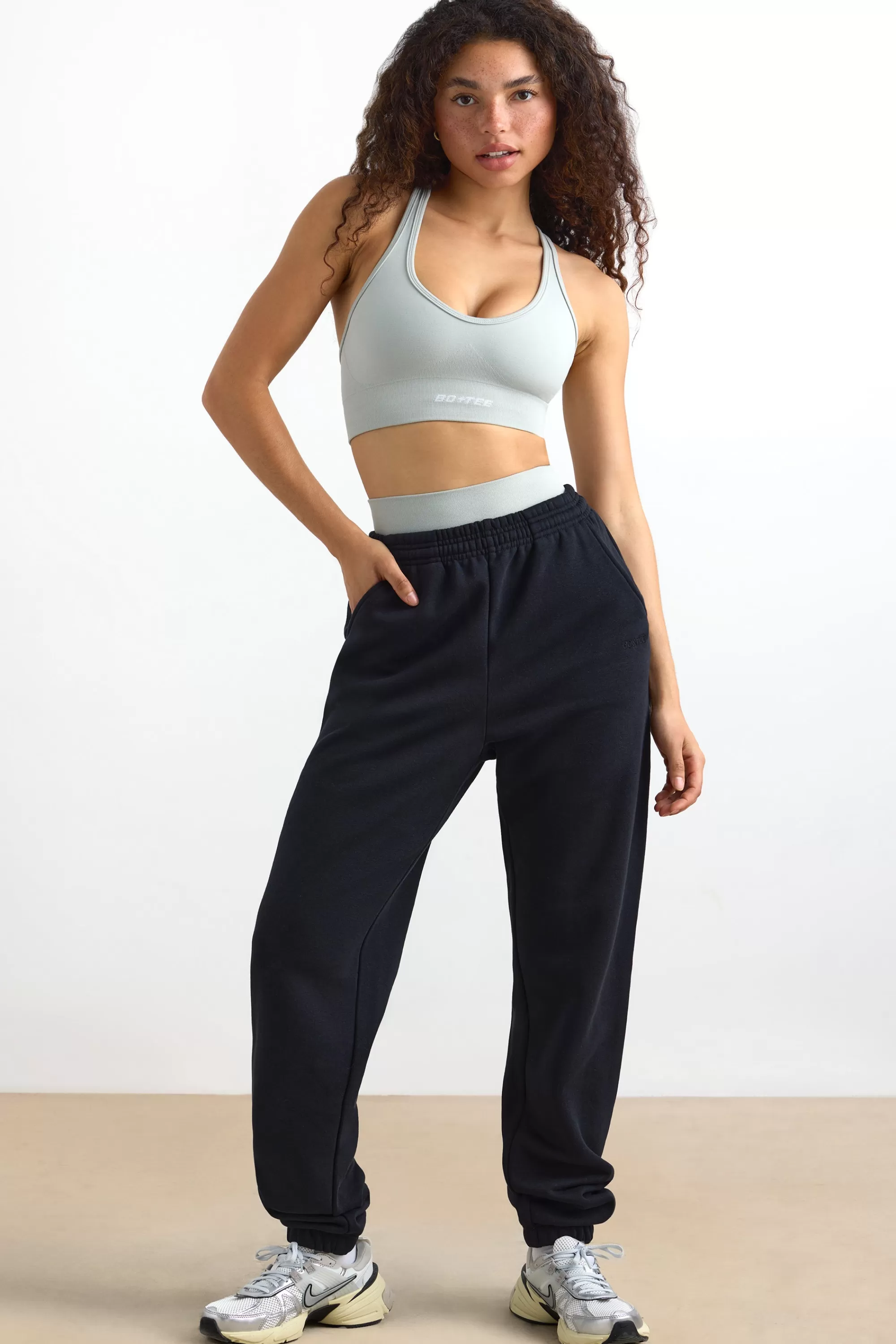 Oh Polly Mid-Rise Joggers In Black Cheap