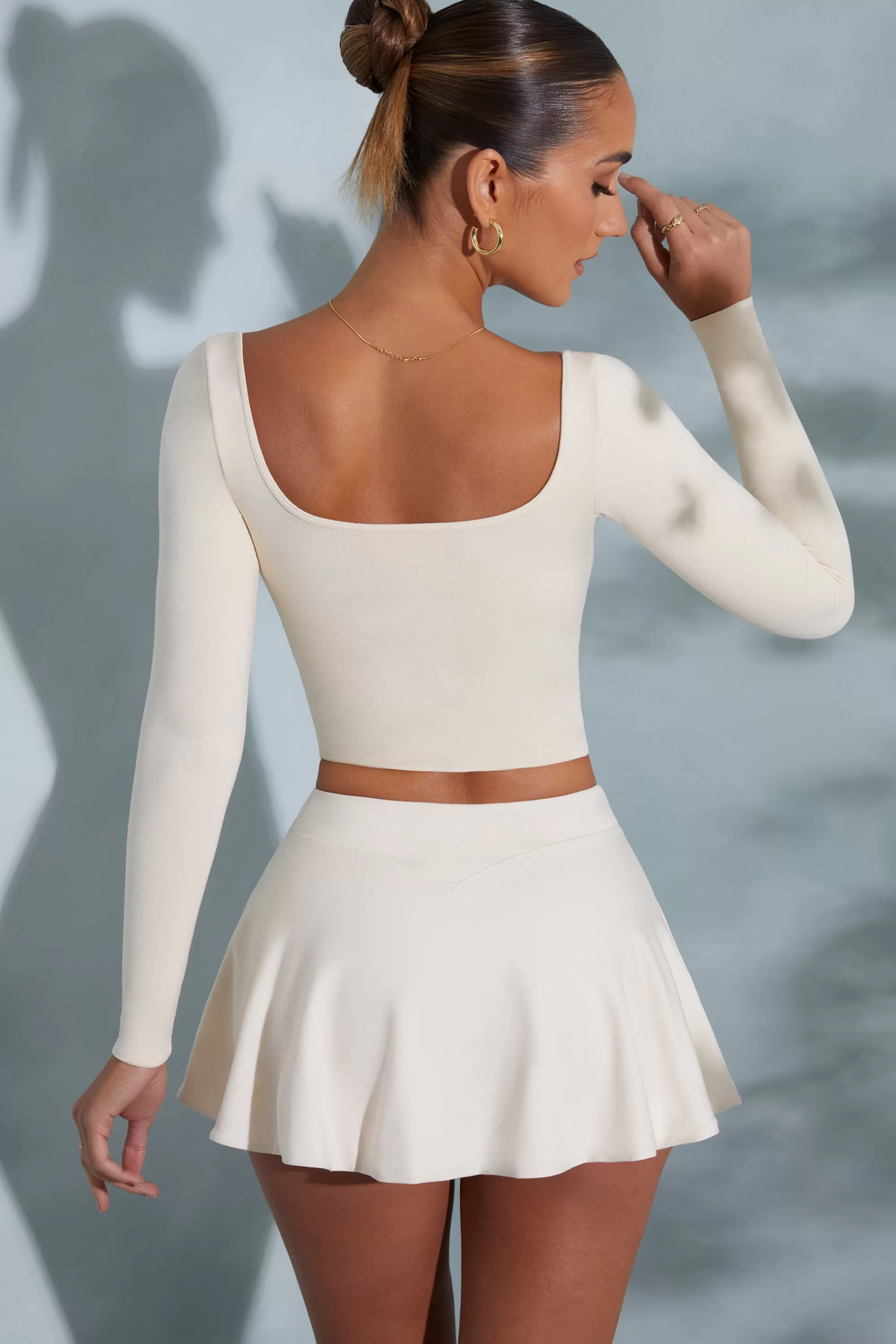 Oh Polly Mini Skort In Ivory Shop