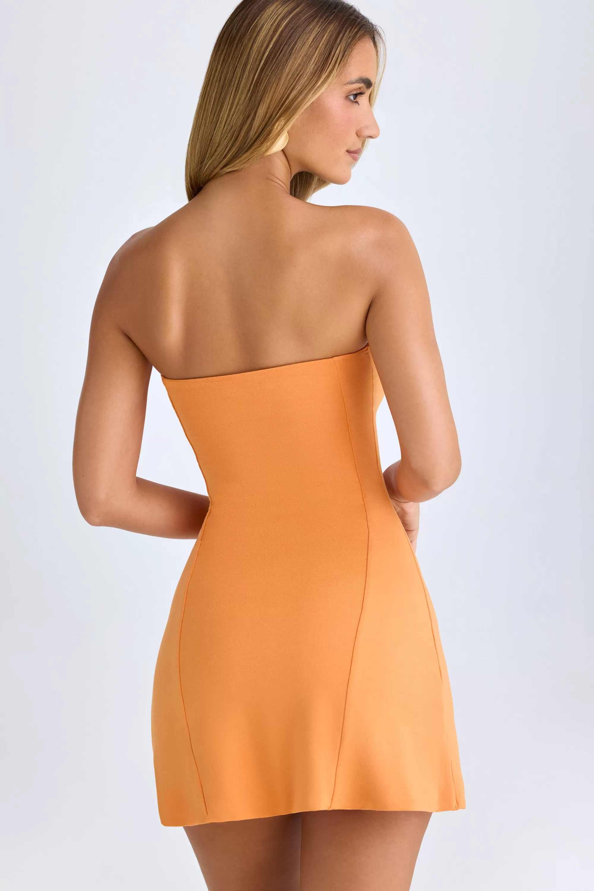 Oh Polly Modal Bandeau Mini Dress In Sunset Orange Fashion