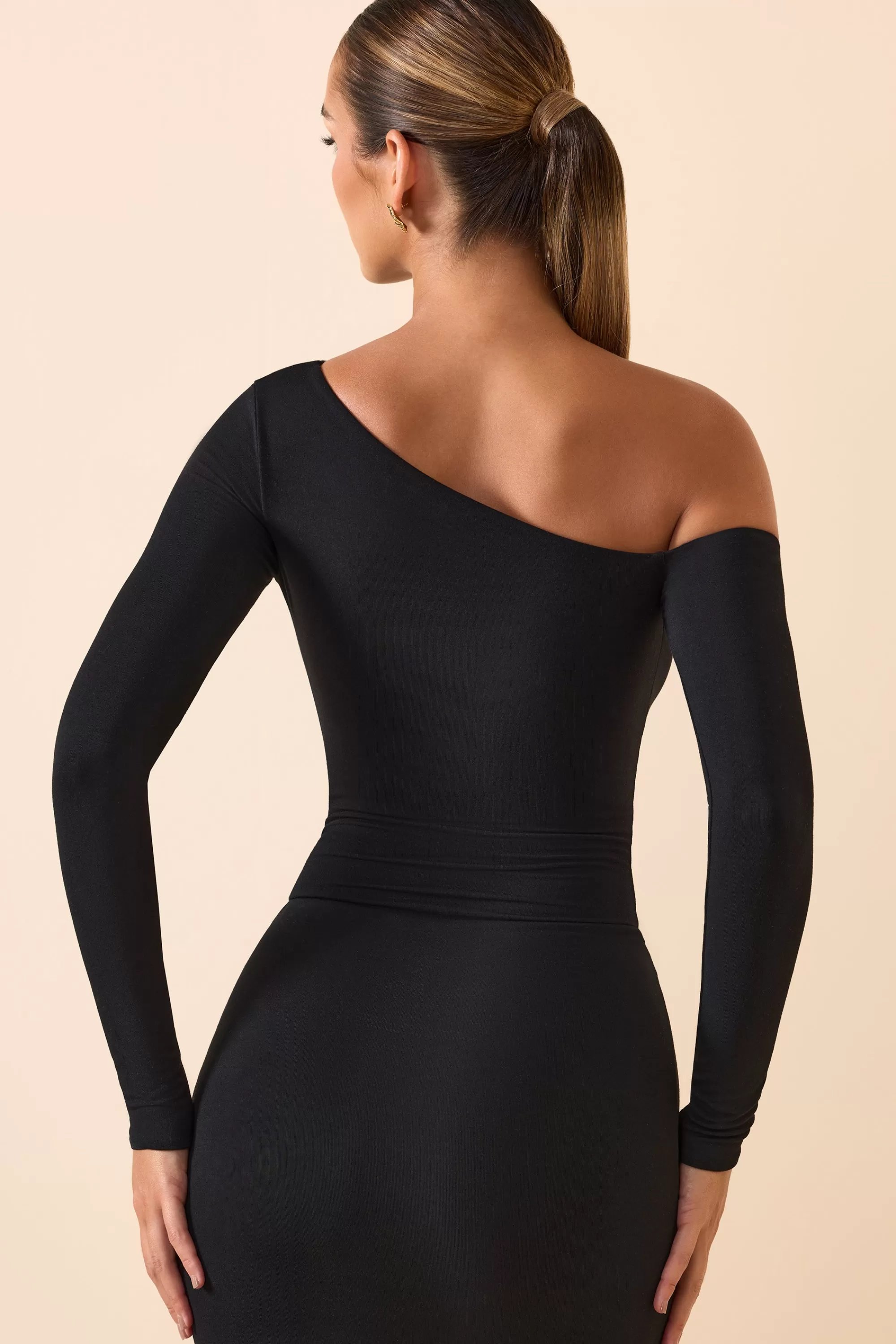 Oh Polly Modal Off-Shoulder Bodysuit In Black Clearance