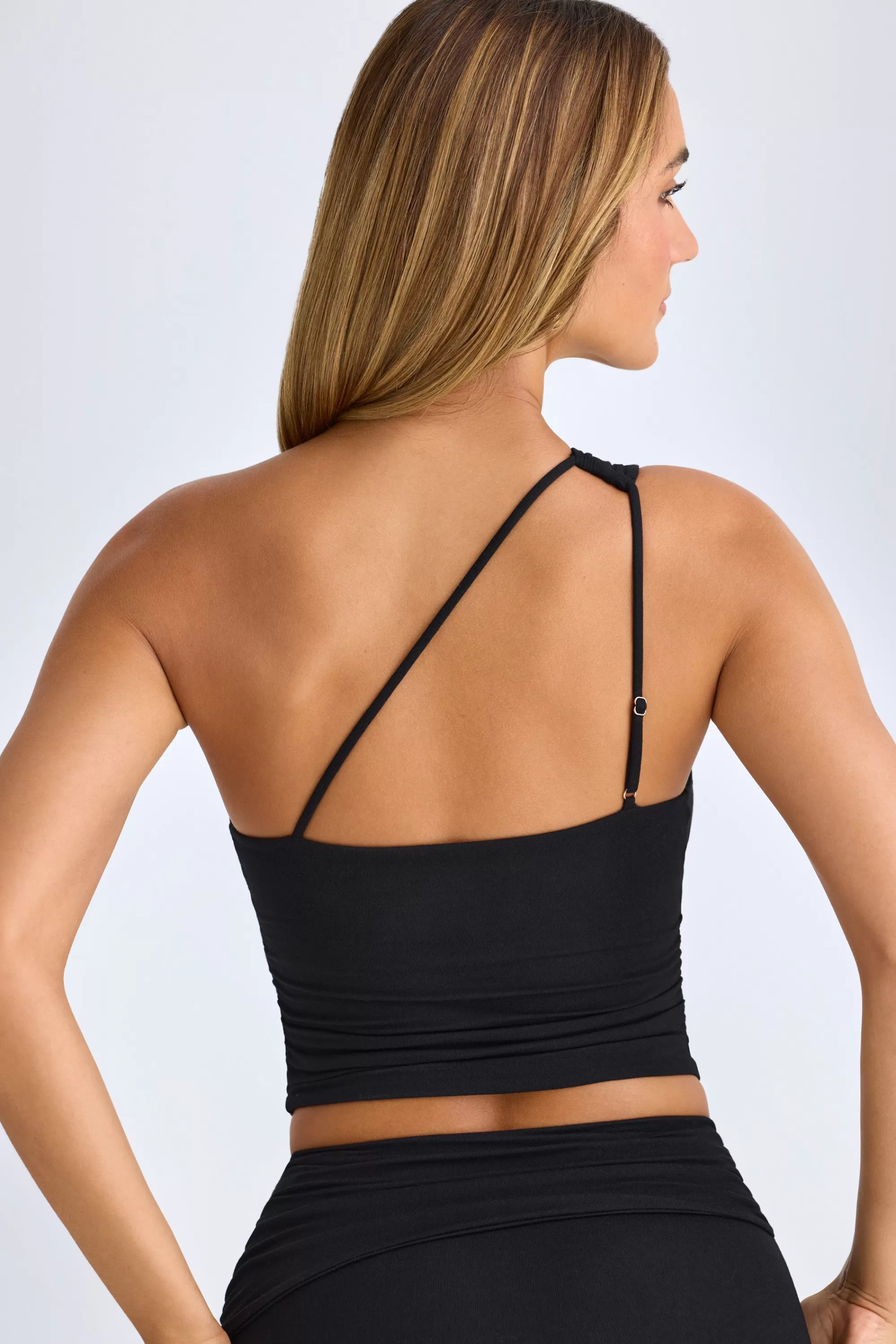 Oh Polly Modal One-Shoulder Top In Black Shop