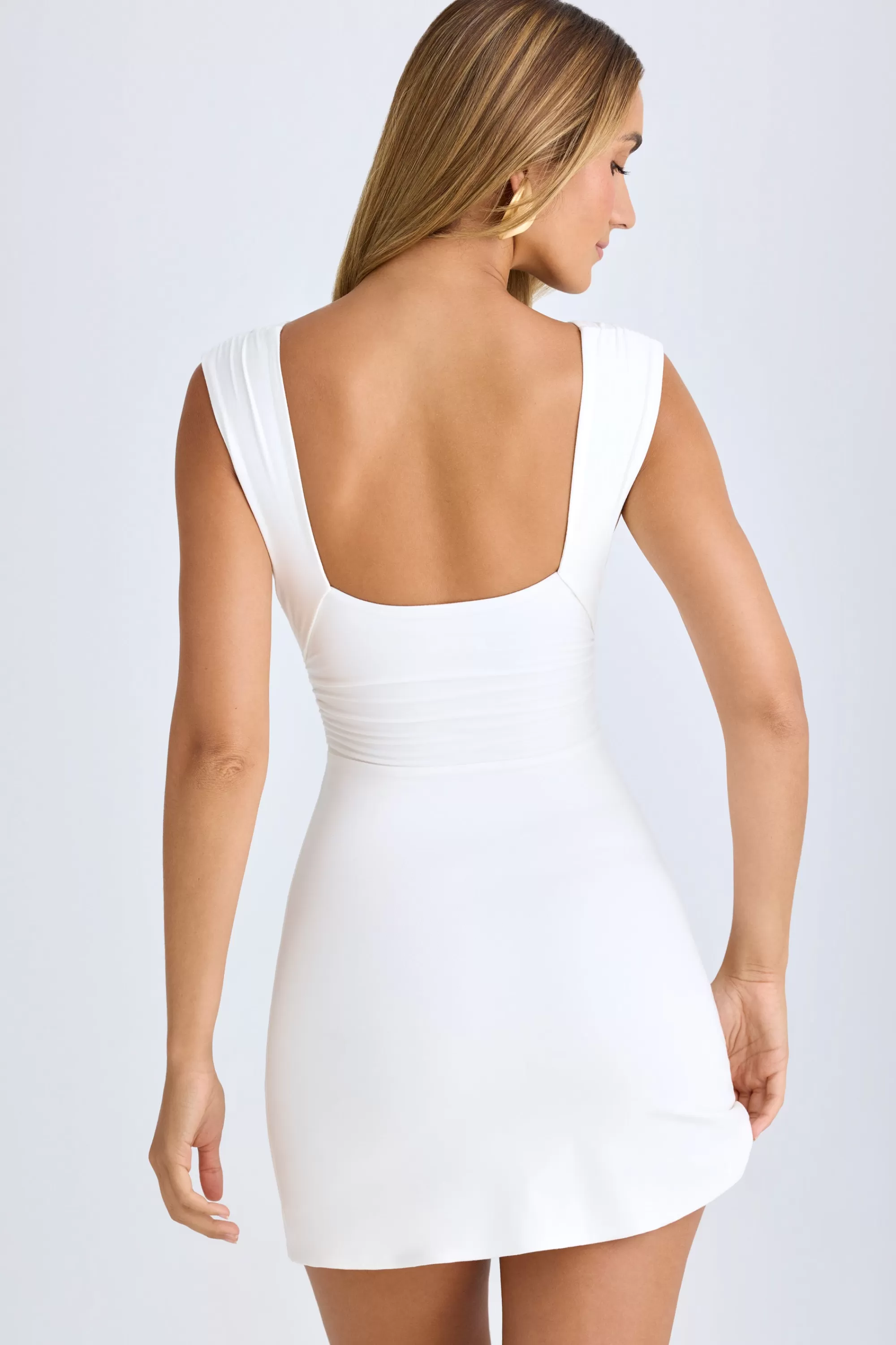 Oh Polly Modal Ruched A-Line Mini Dress In White Best Sale