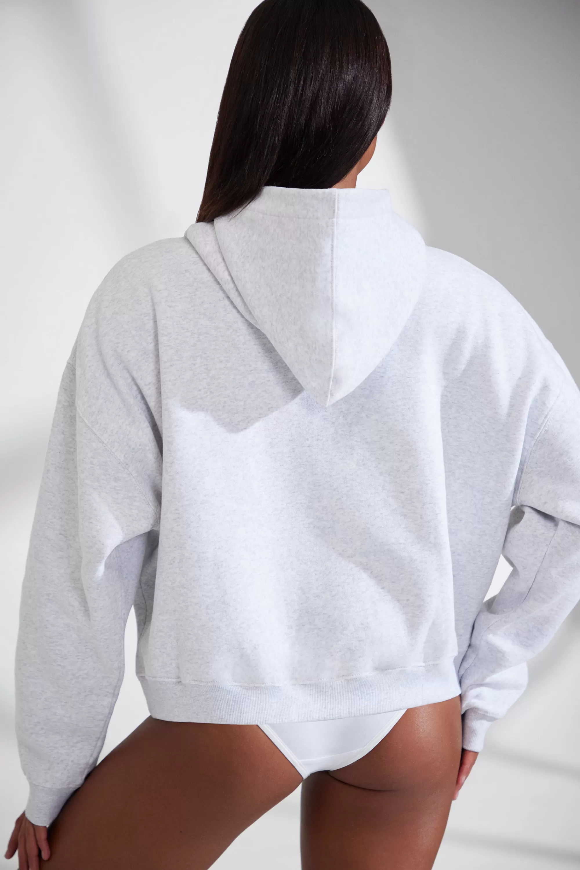 Oh Polly Oversized Hooded Sweatshirt In Heather Grey Best Sale