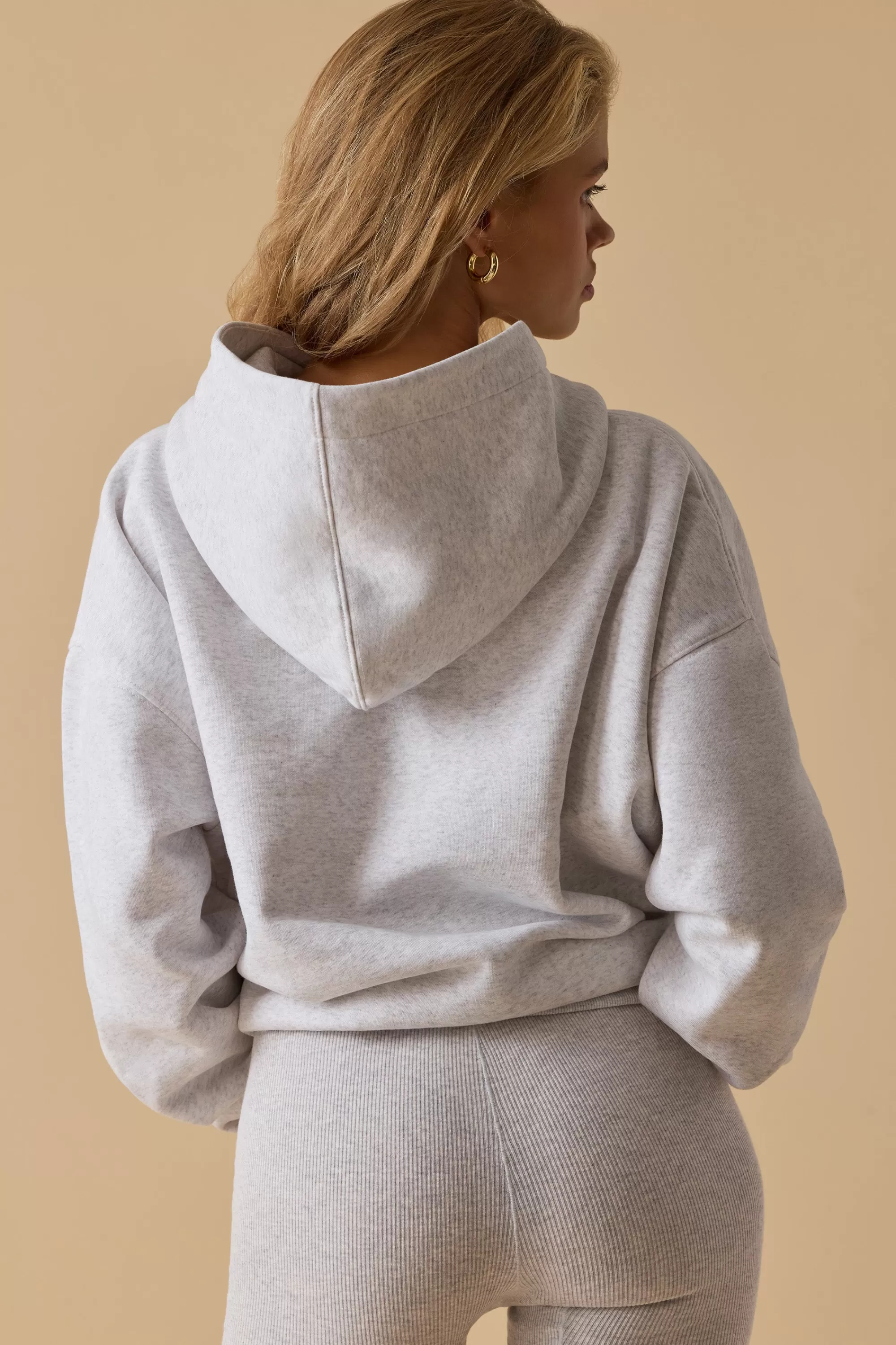 Oh Polly Oversized Hooded Sweatshirt In Heather Grey Shop