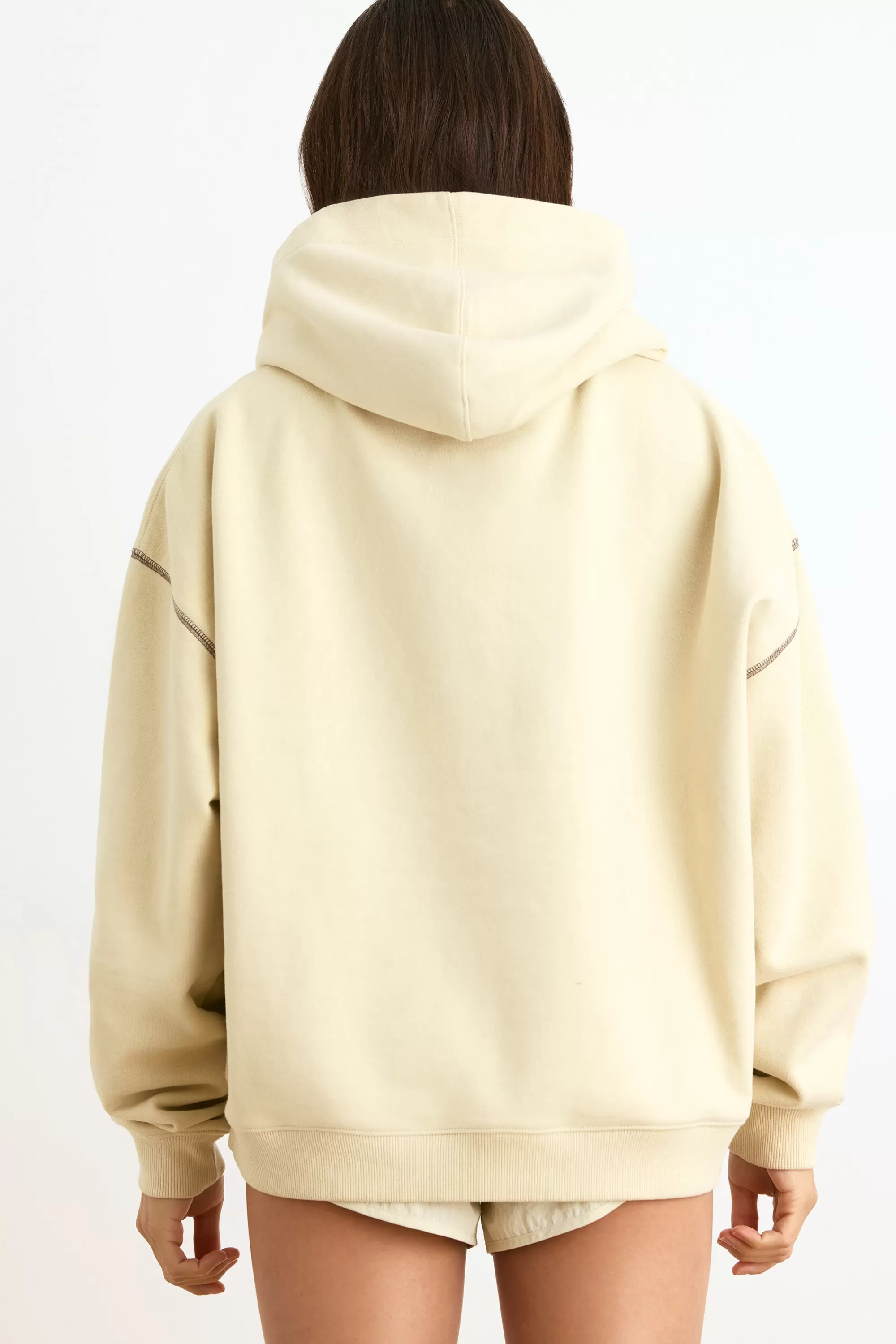 Oh Polly Oversized Hoodie In Bone Clearance