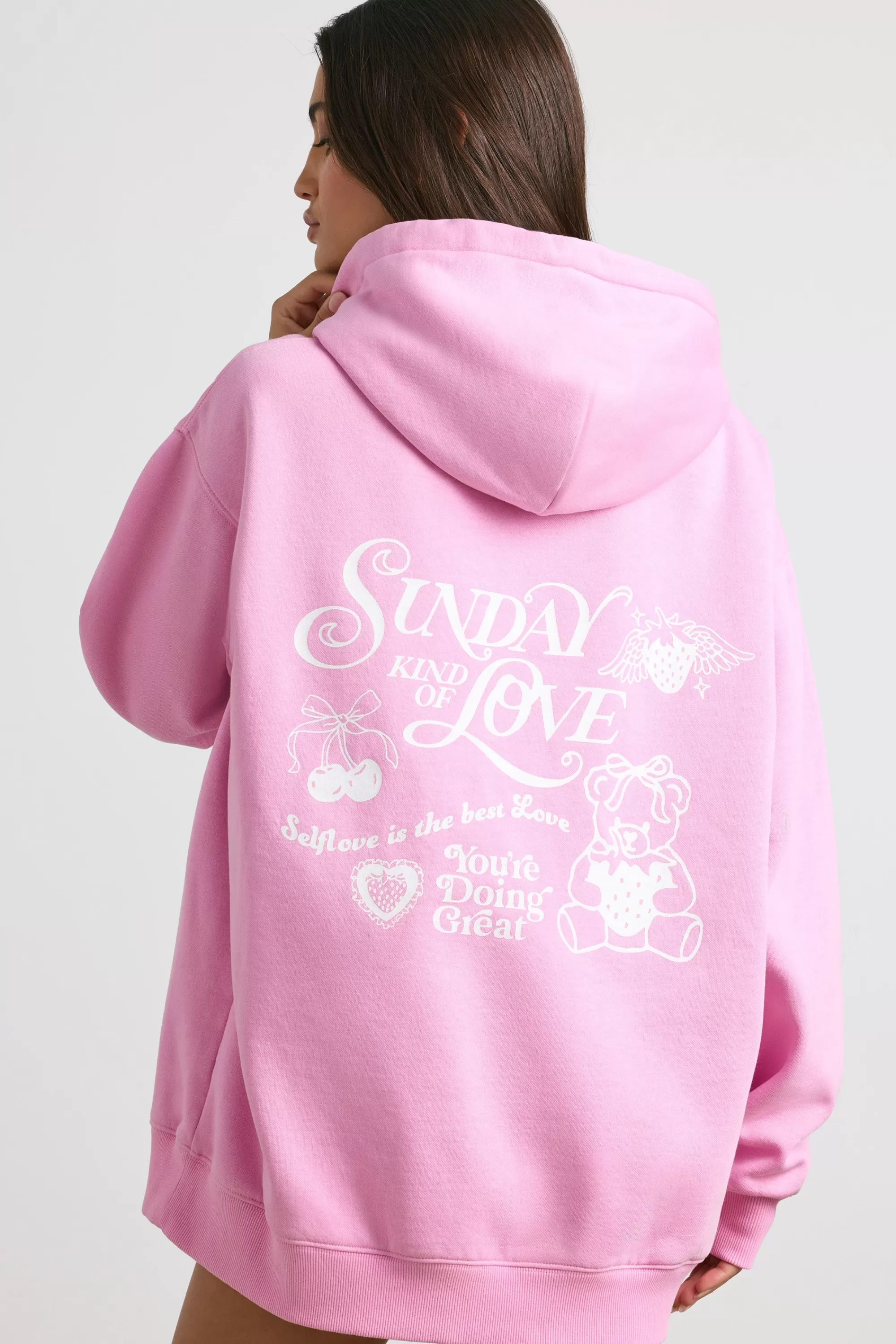 Oh Polly Oversized Hoodie In Bubblegum Pink Cheap