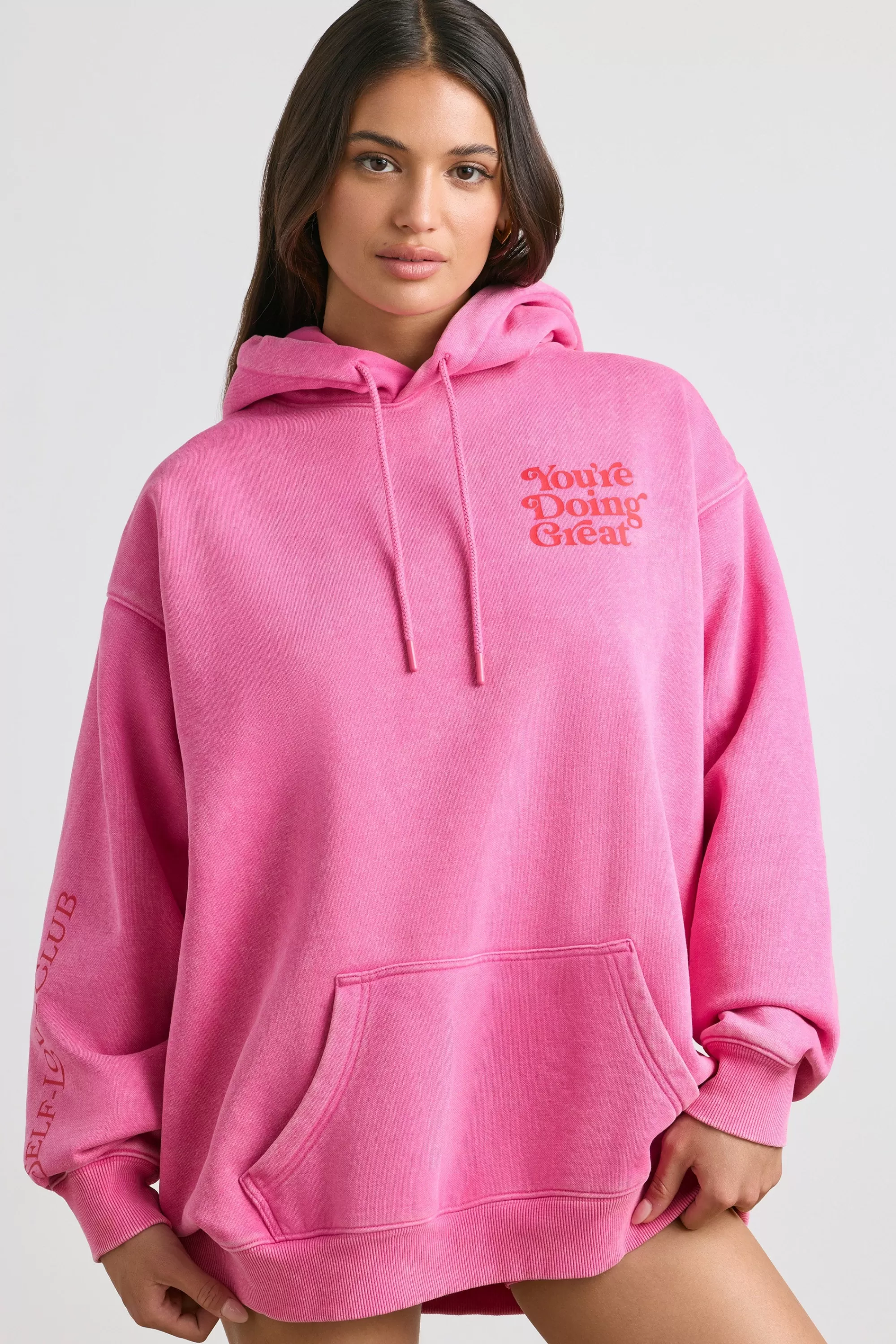 Oh Polly Oversized Hoodie In Hot Pink Cheap