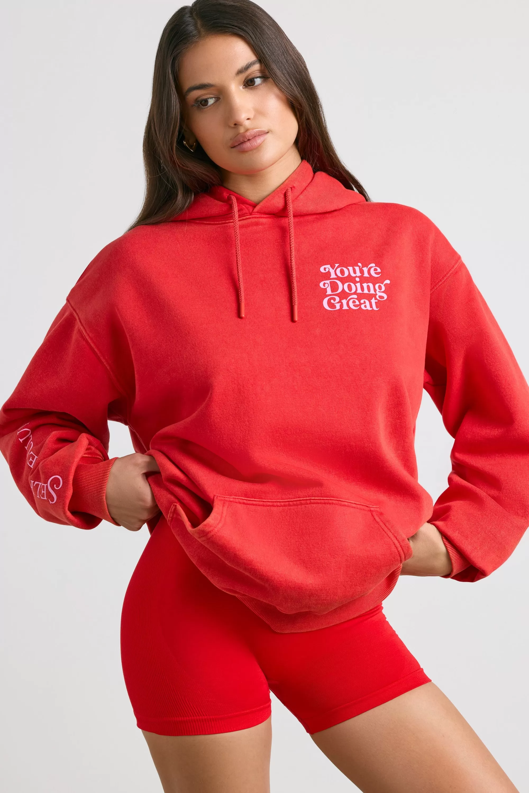 Oh Polly Oversized Hoodie In Red New