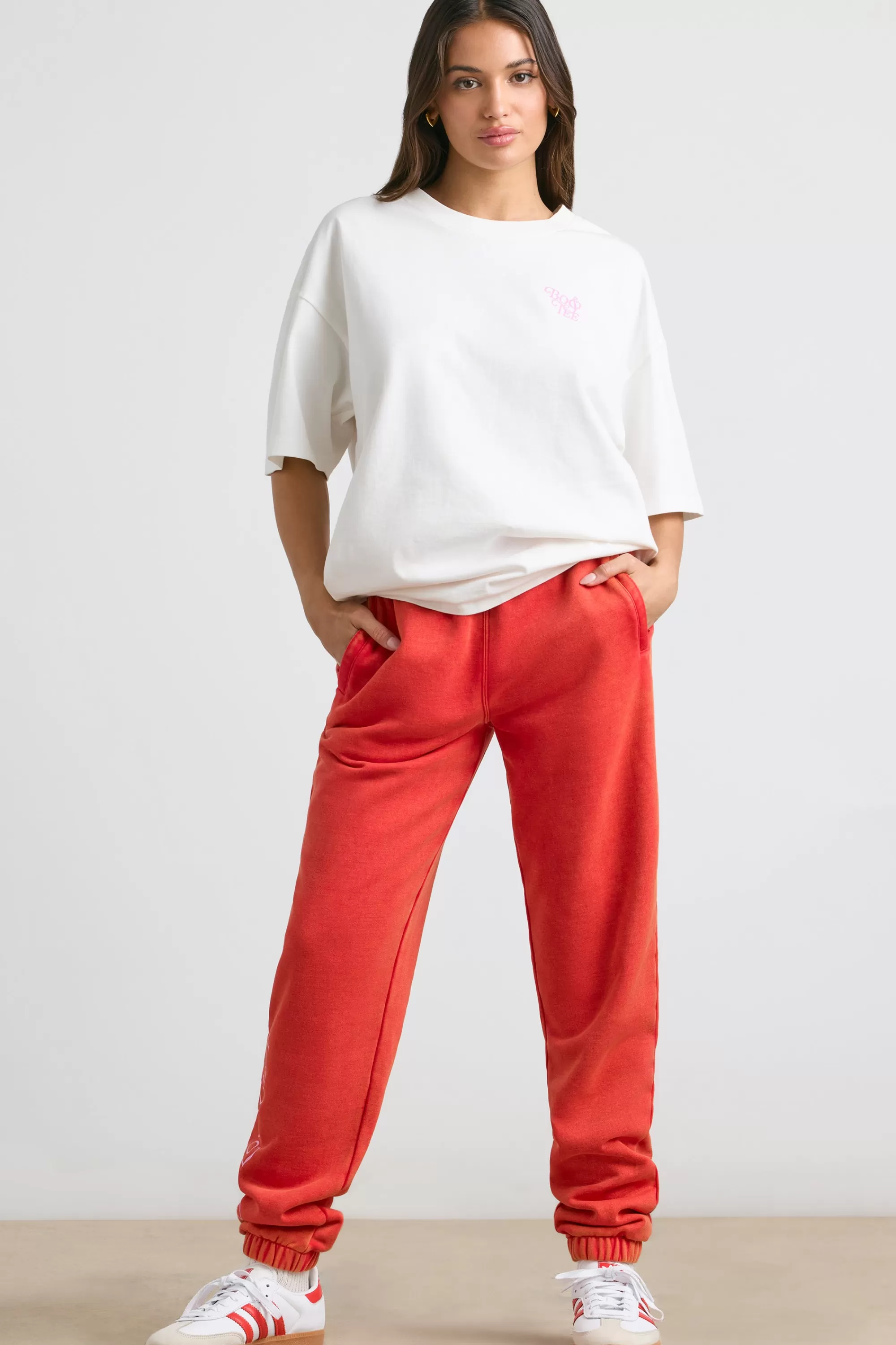 Oh Polly Oversized Joggers In Red Fashion