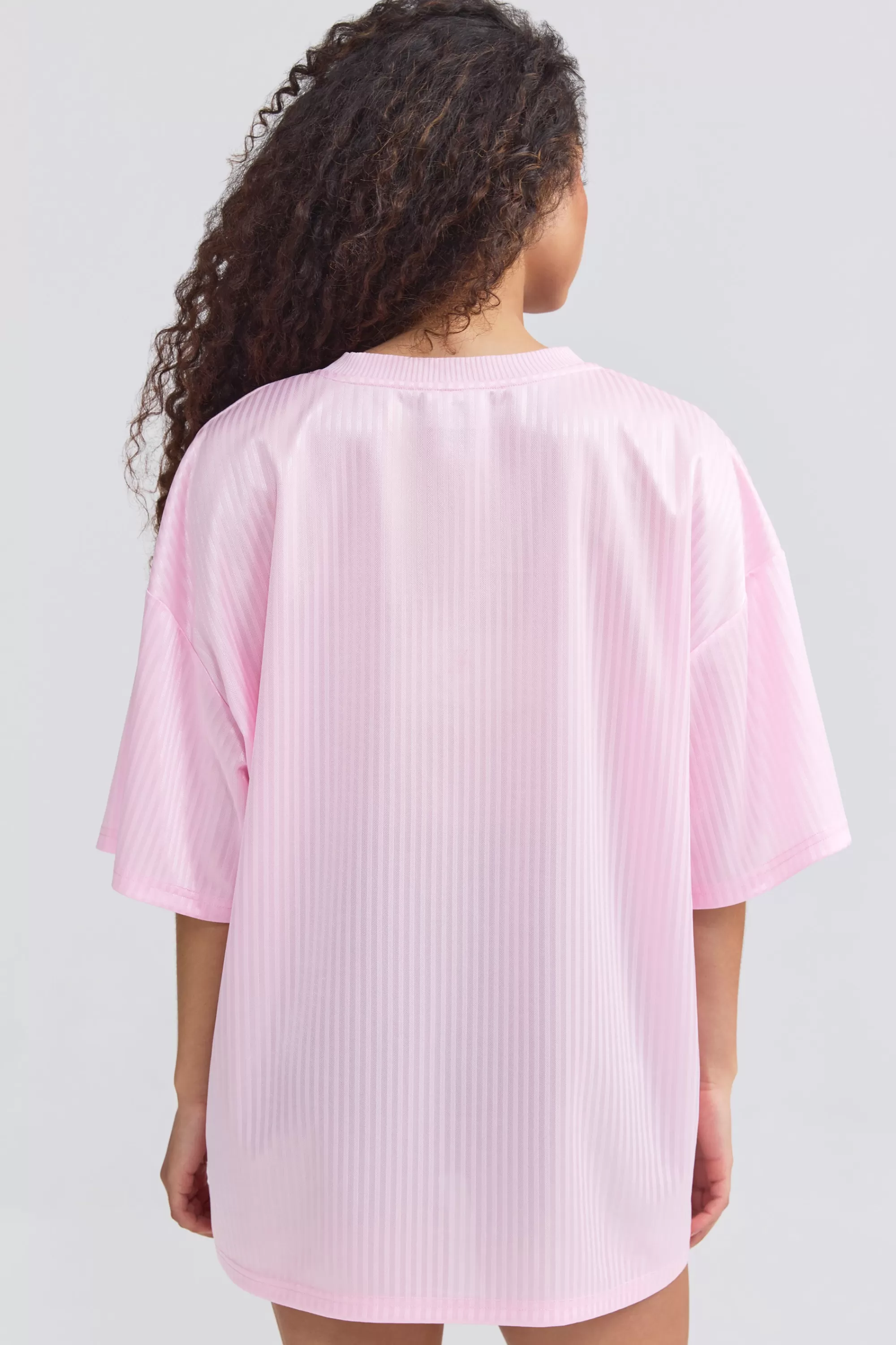 Oh Polly Oversized Piqué T-Shirt In Baby Pink Store