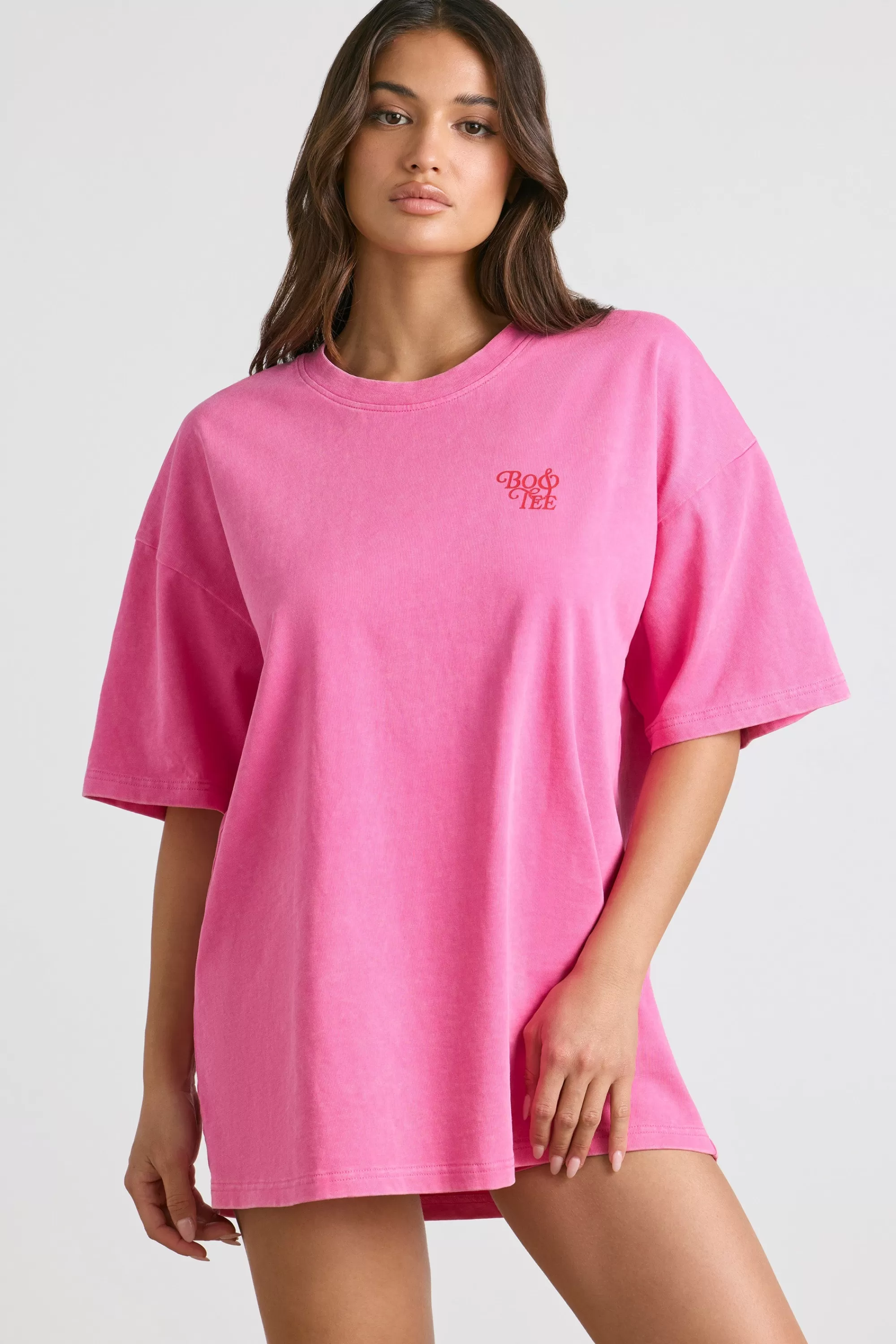 Oh Polly Oversized Short-Sleeve T-shirt In Hot Pink Clearance