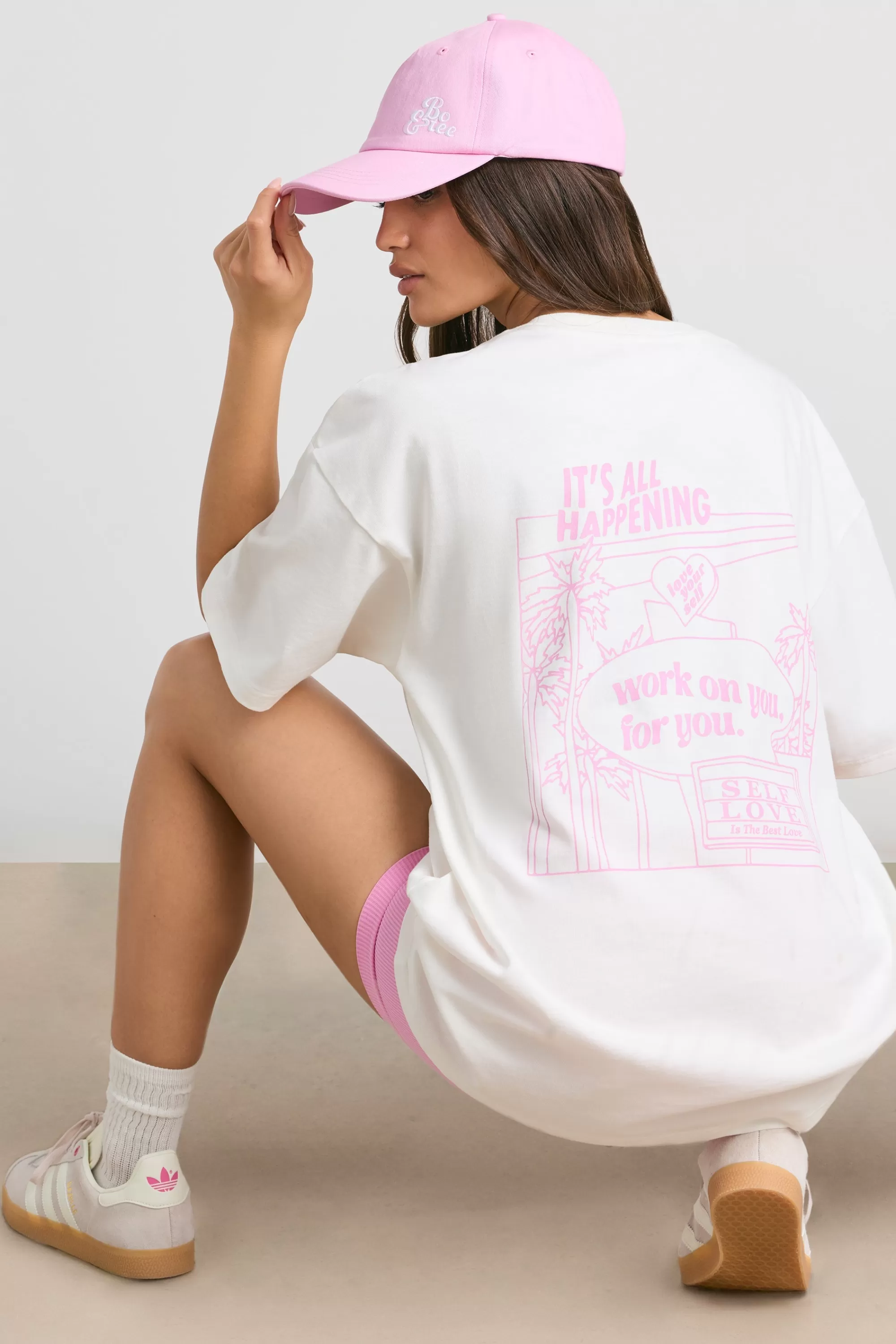 Oh Polly Oversized Short-Sleeve T-shirt In White Hot