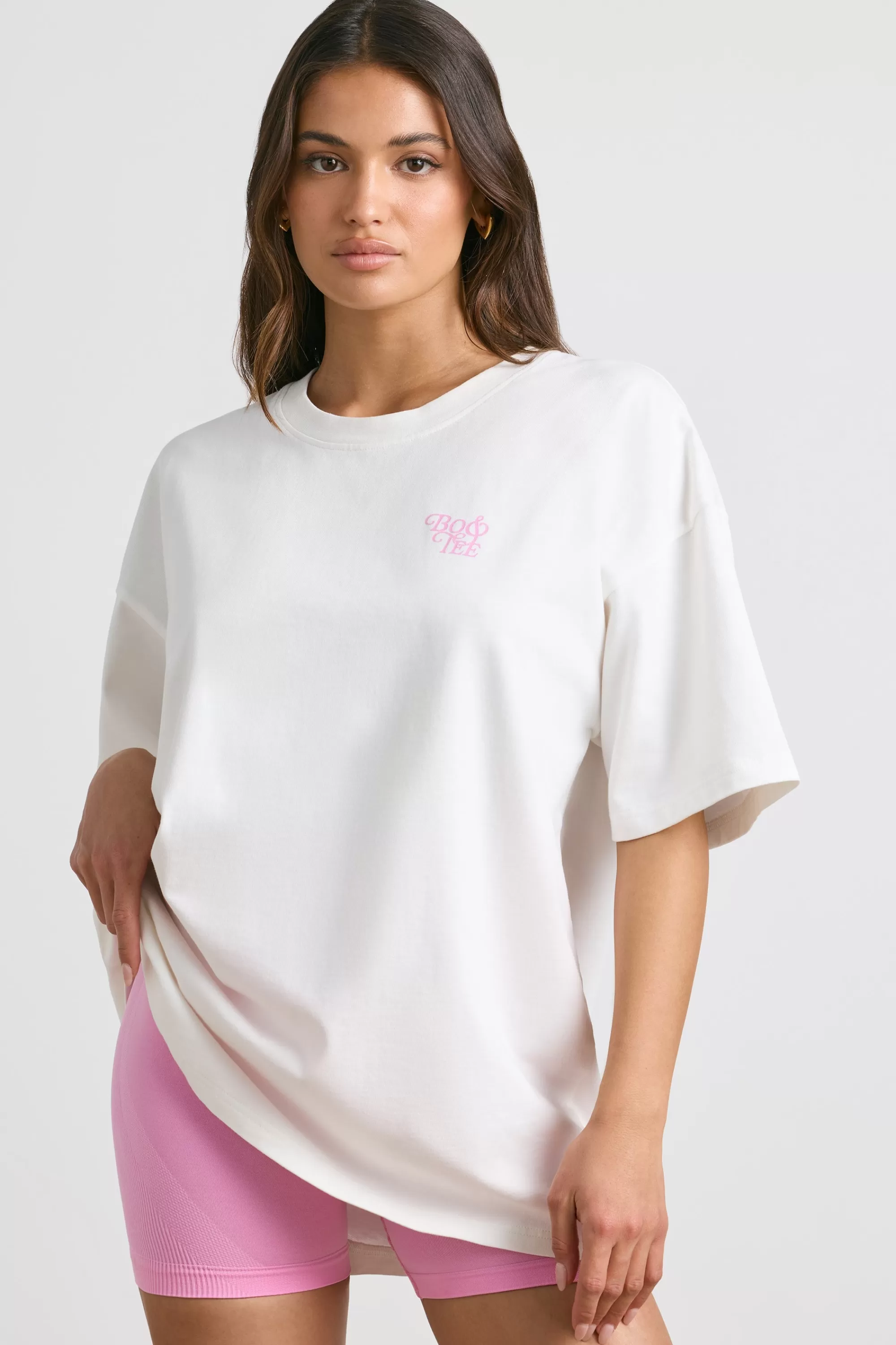 Oh Polly Oversized Short-Sleeve T-shirt In White Hot