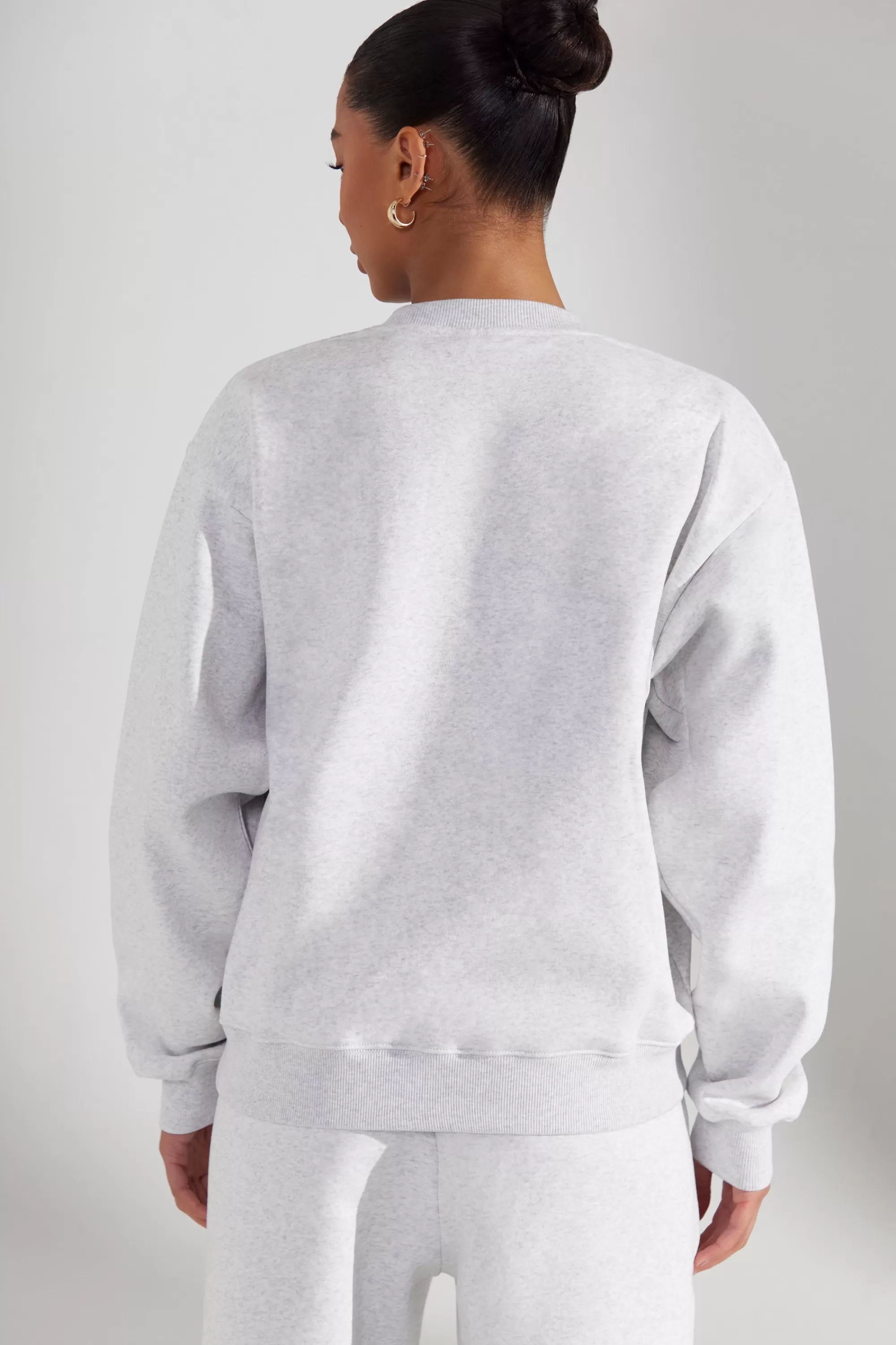 Oh Polly Oversized Sweatshirt In Heather Grey Cheap