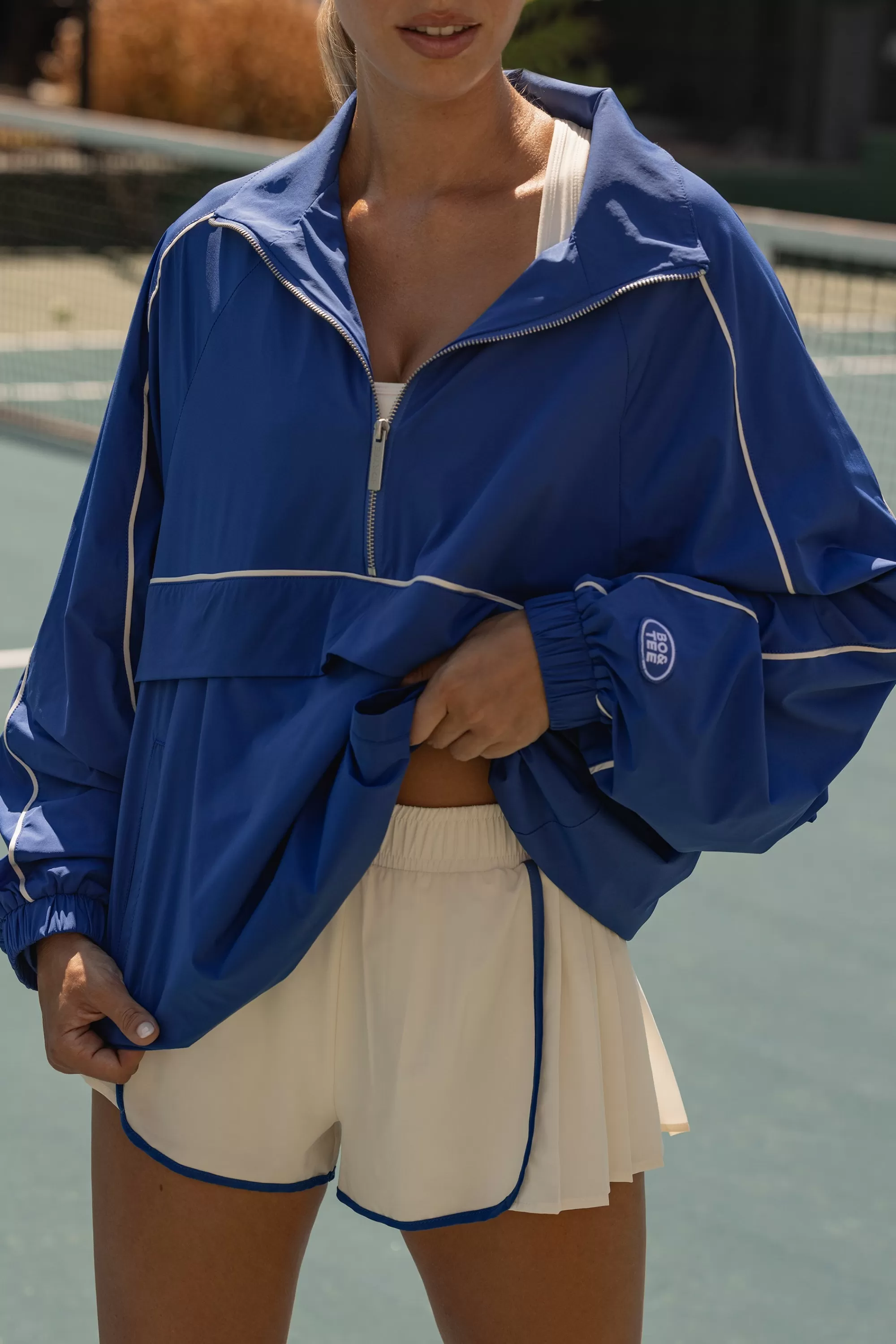 Oh Polly Oversized Track Jacket In Cobalt Store