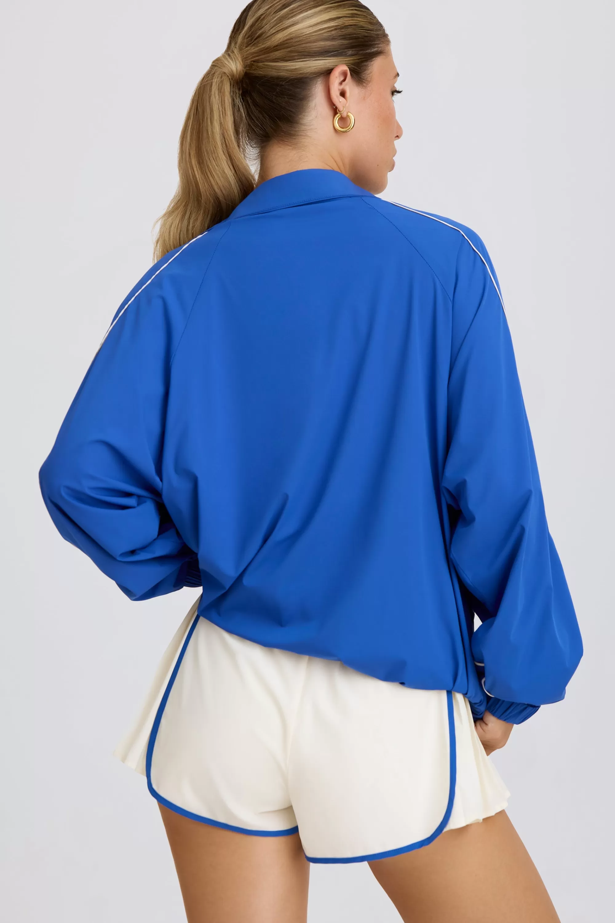 Oh Polly Oversized Track Jacket In Cobalt Store