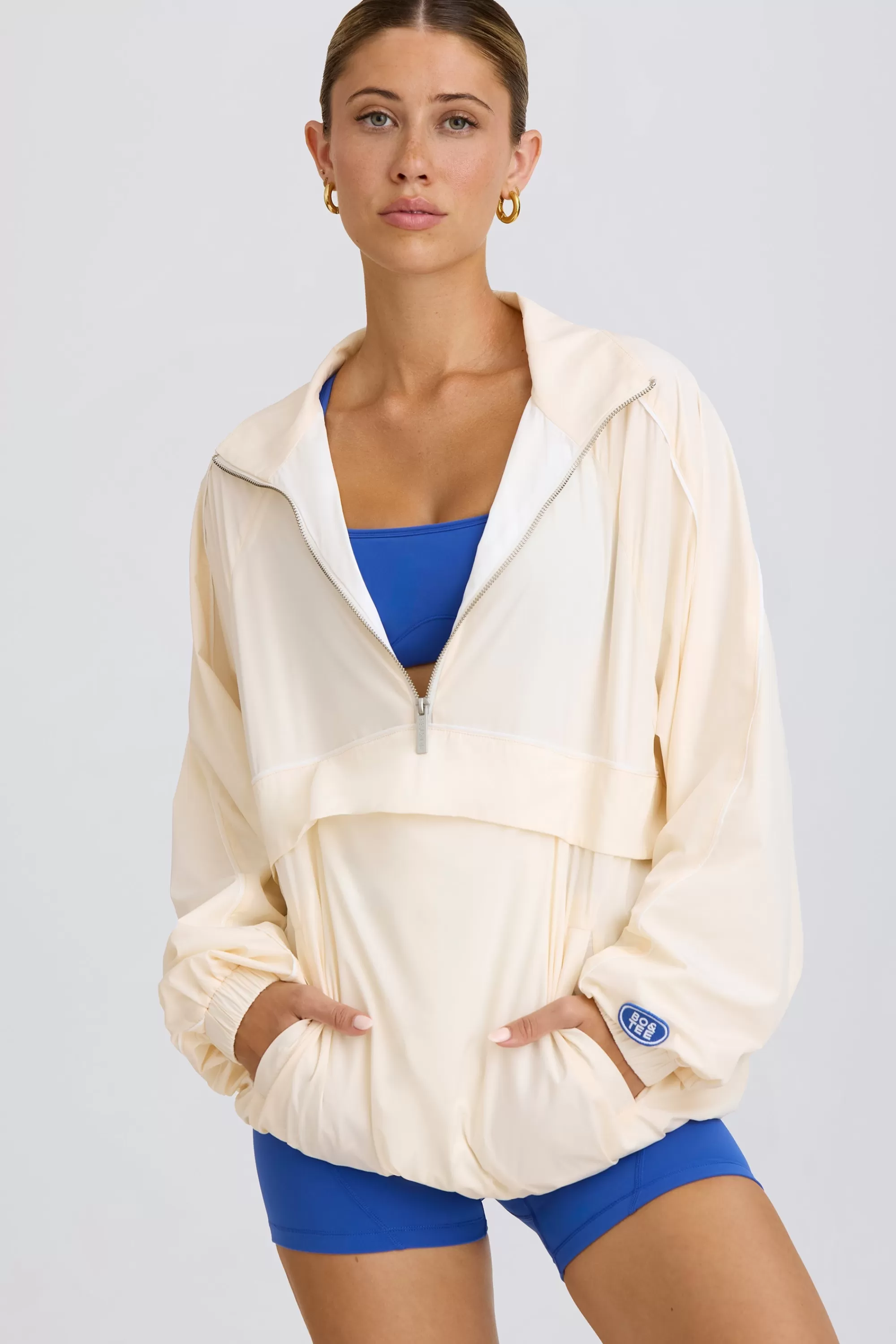 Oh Polly Oversized Track Jacket In White Store