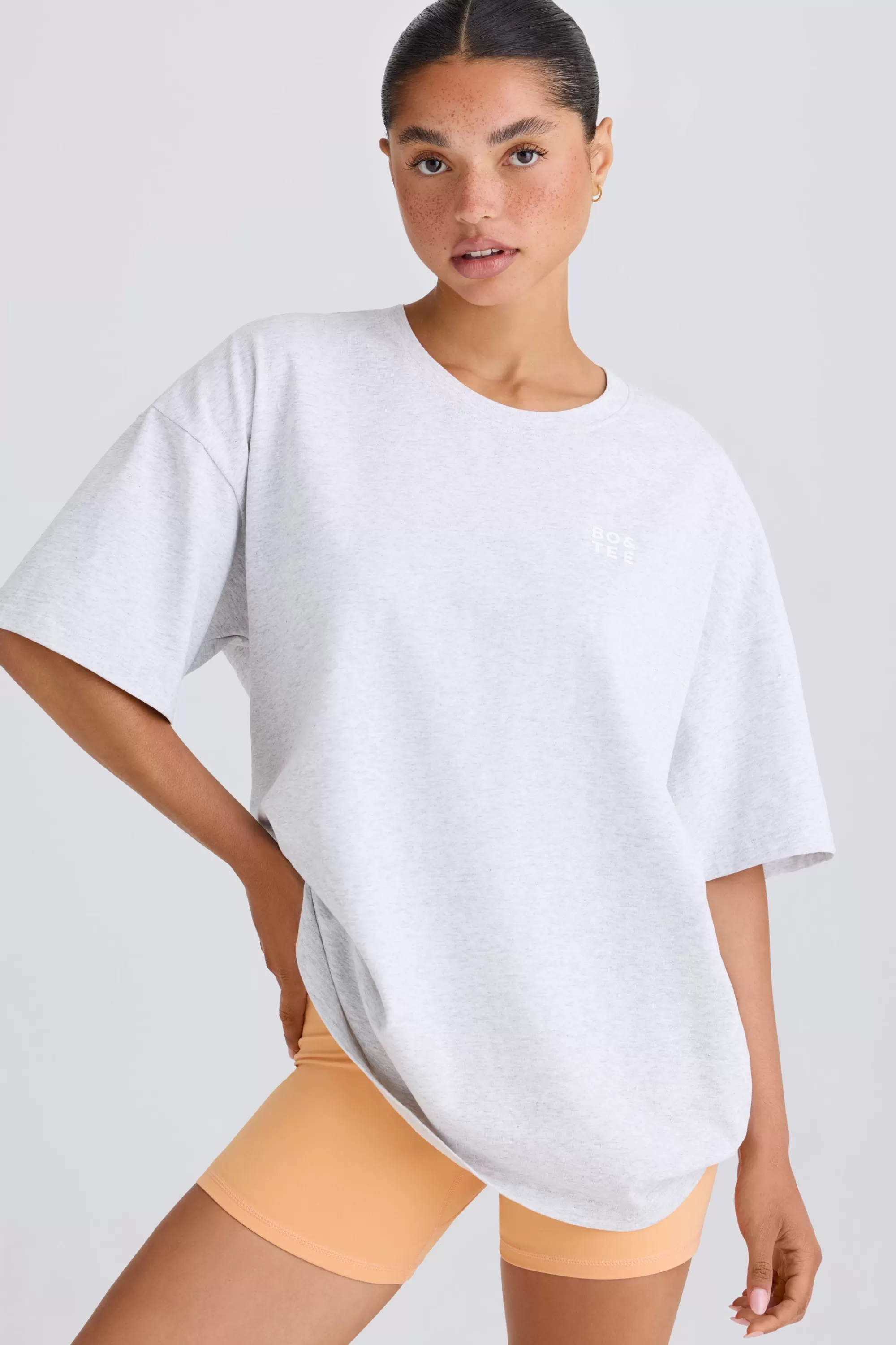 Oh Polly Oversized T-Shirt In Grey Marl Sale