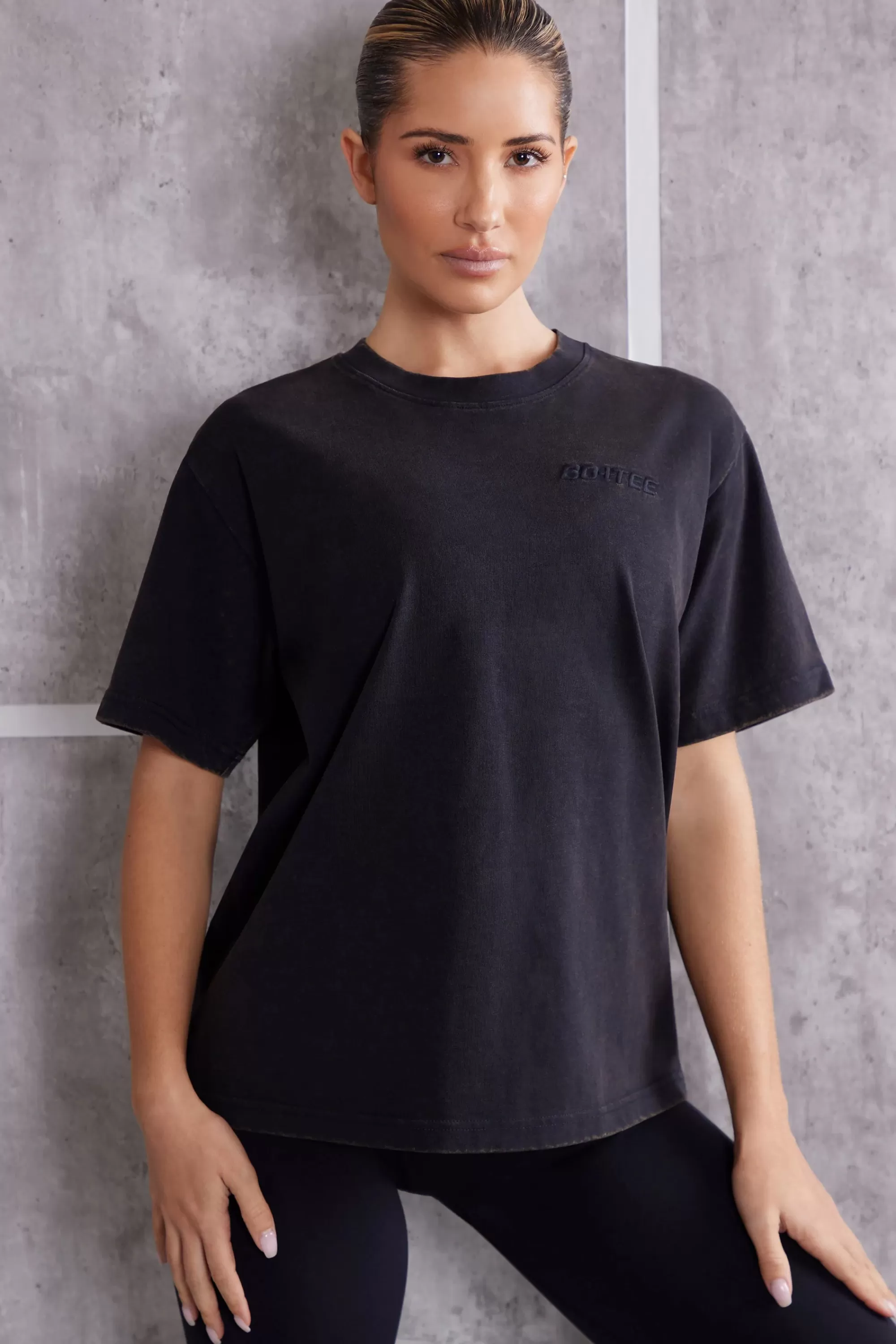 Oh Polly Oversized T-Shirt In Jet Black Outlet