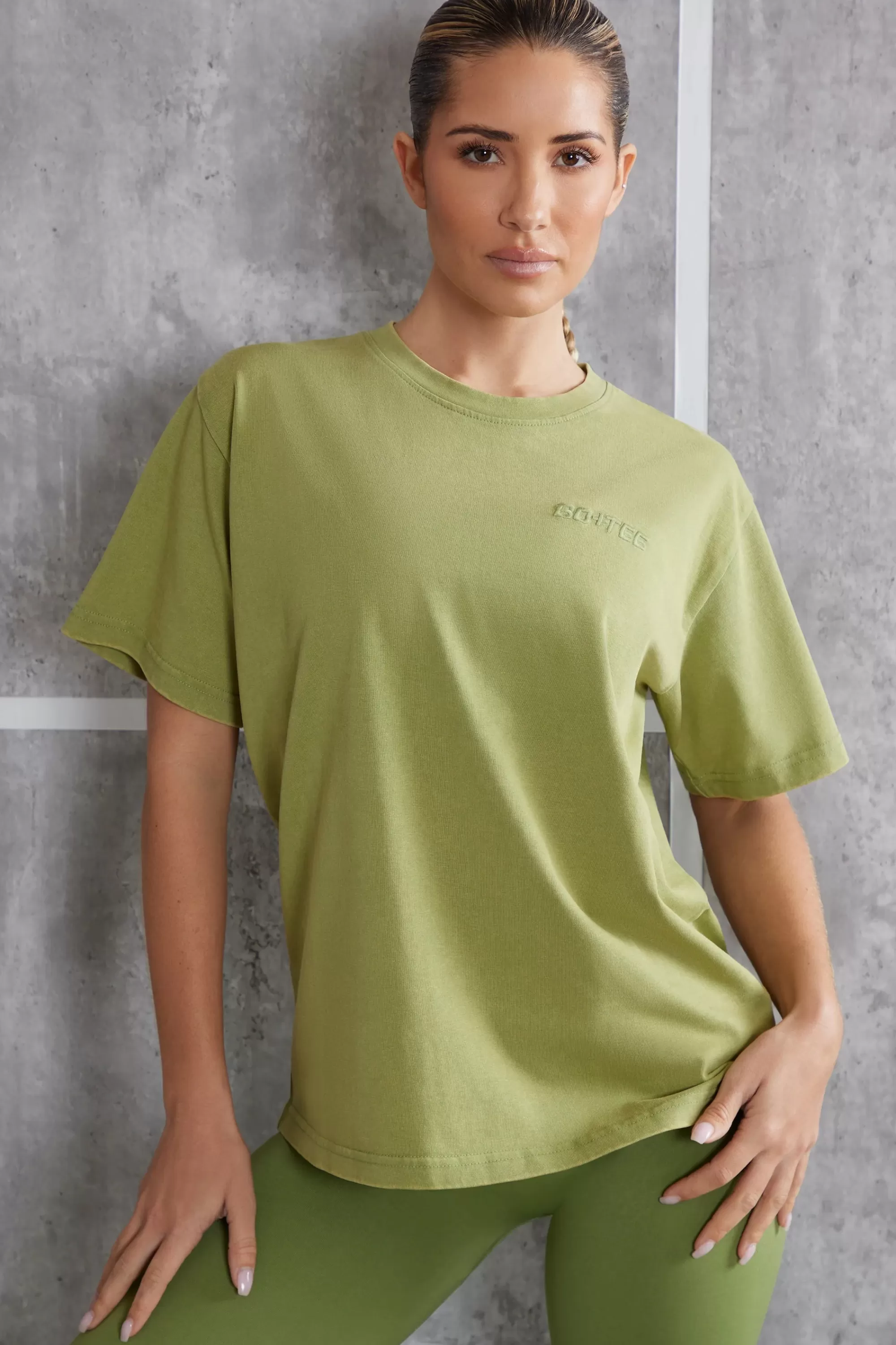 Oh Polly Oversized T-Shirt In Olive Flash Sale