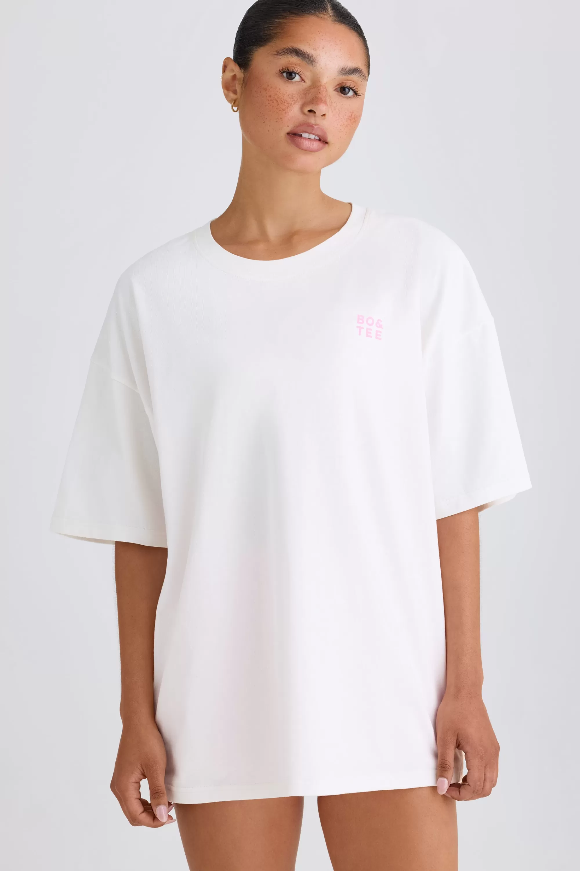 Oh Polly Oversized T-Shirt In White White Sale