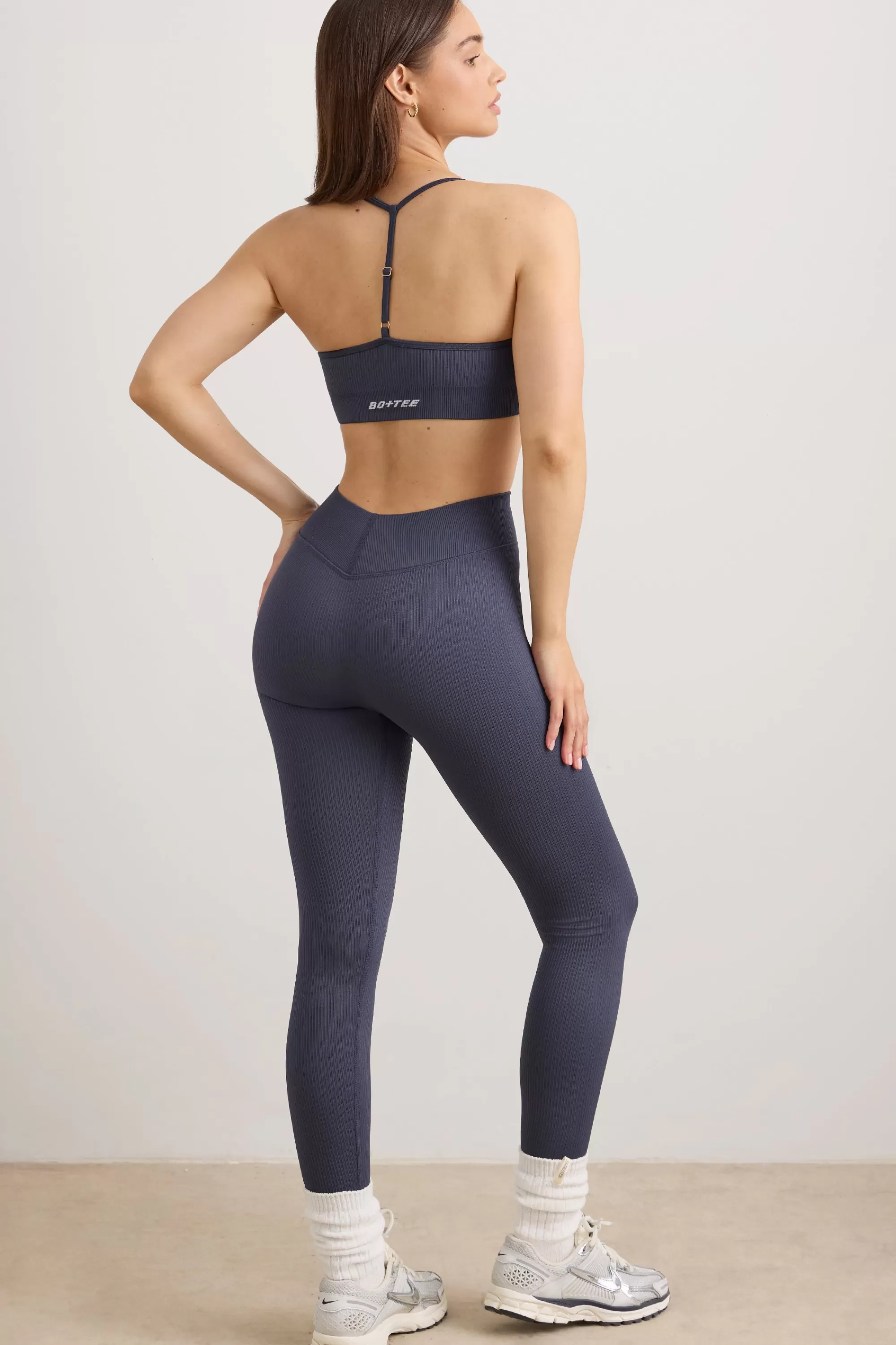 Oh Polly Petite FlexiRib High Waist Leggings In Slate Outlet