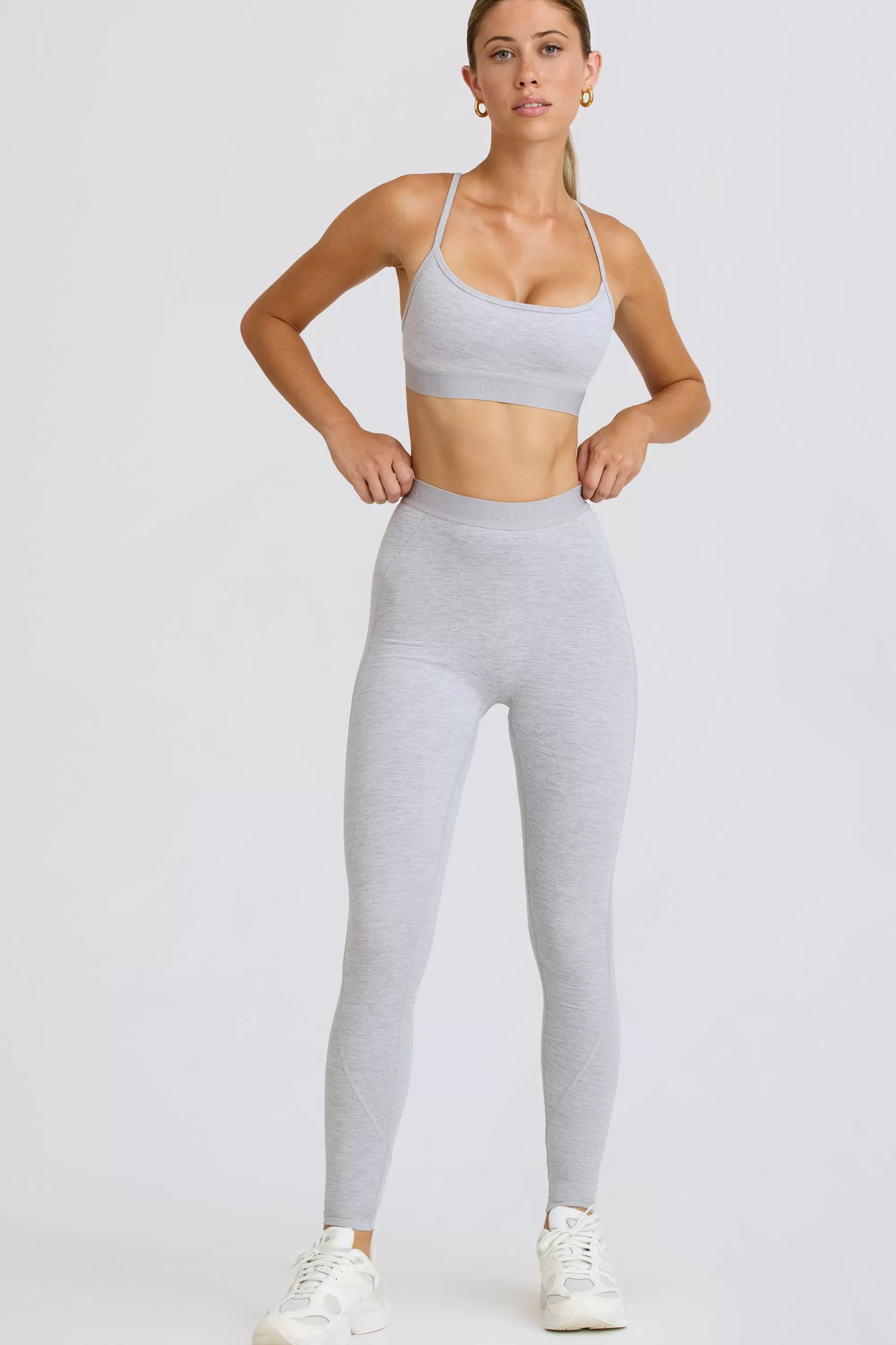 Oh Polly Petite Soft Active Leggings In Grey Marl Fashion