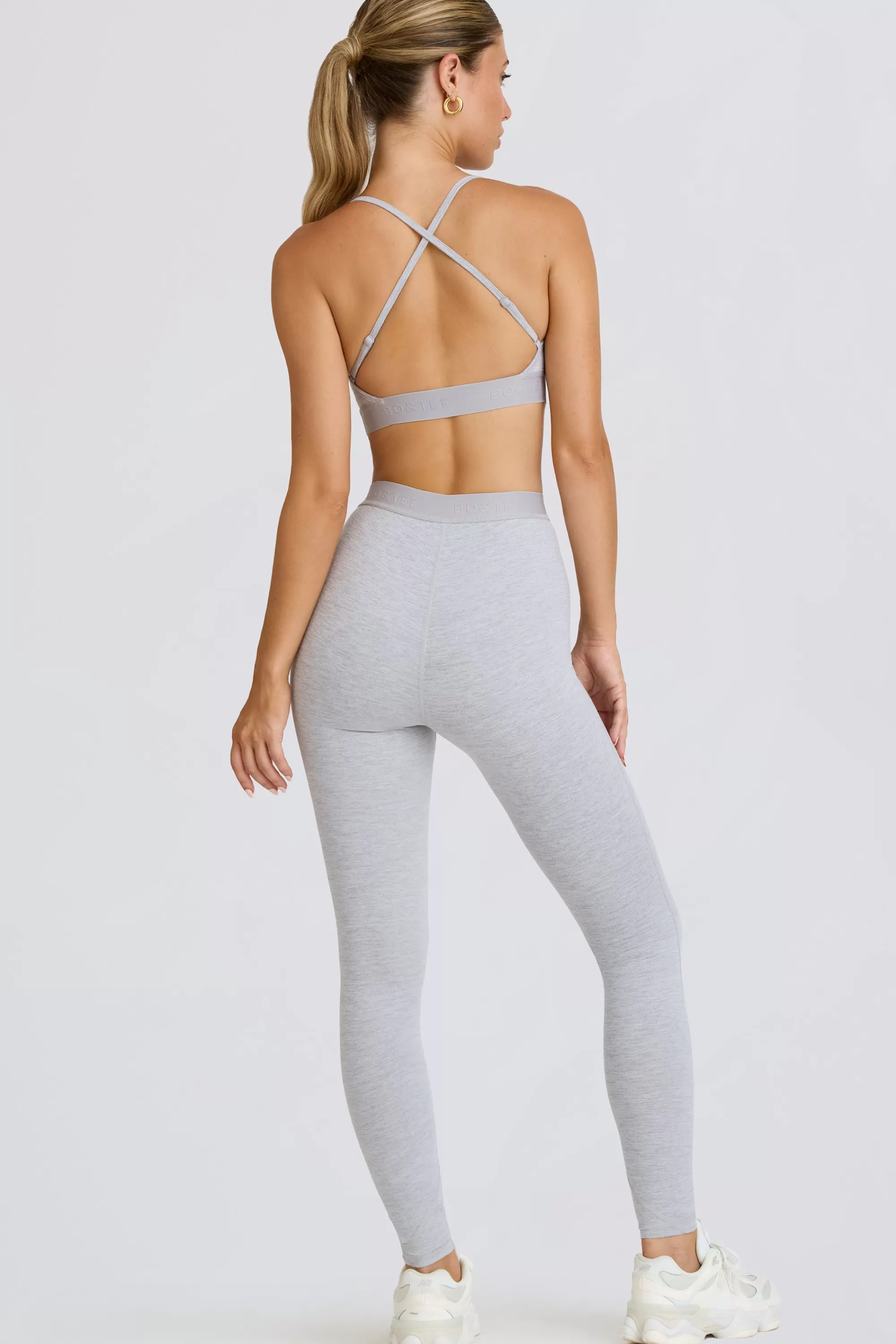 Oh Polly Petite Soft Active Leggings In Grey Marl Fashion