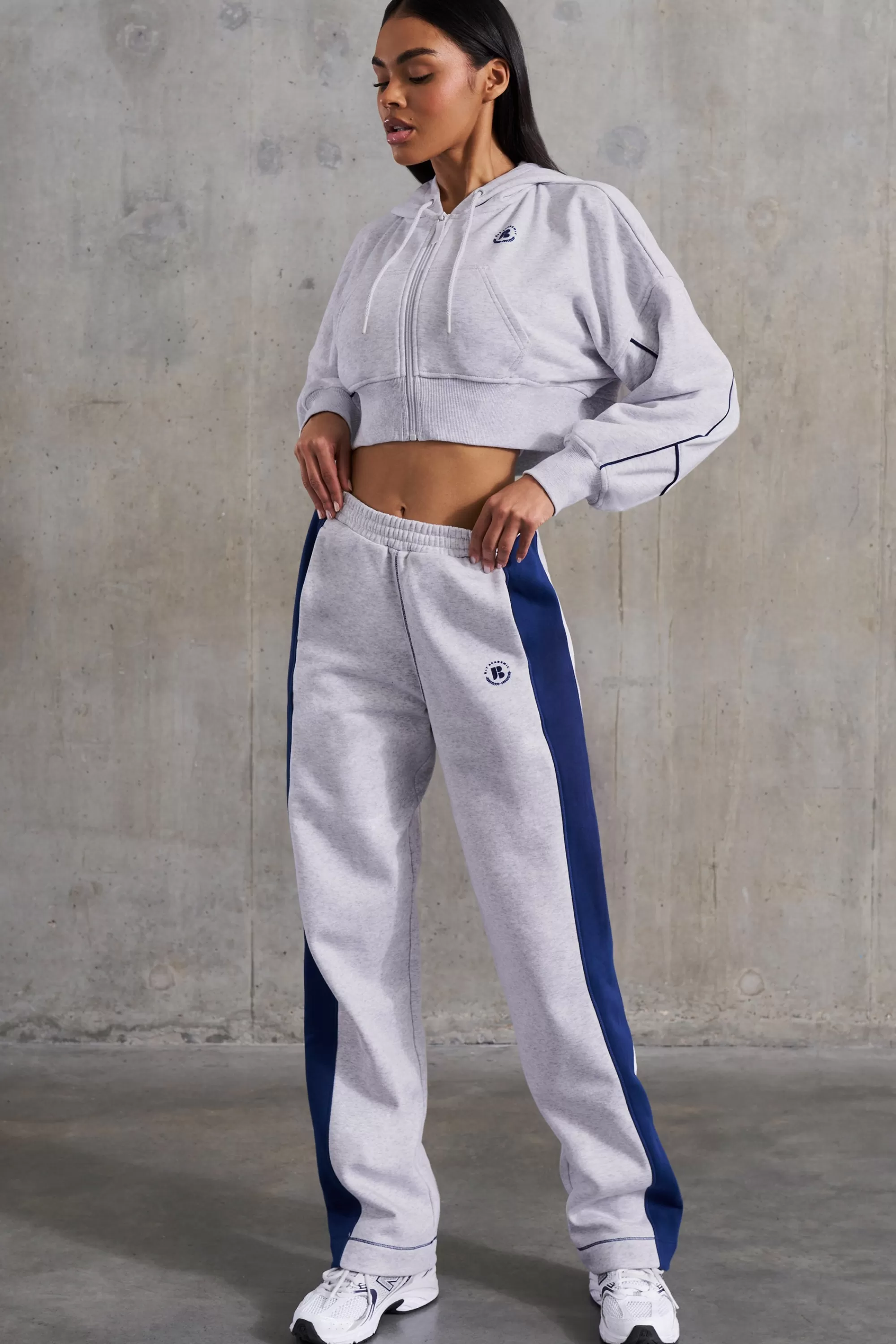 Oh Polly Petite Wide Leg Sweatpants In Heather Grey Fashion