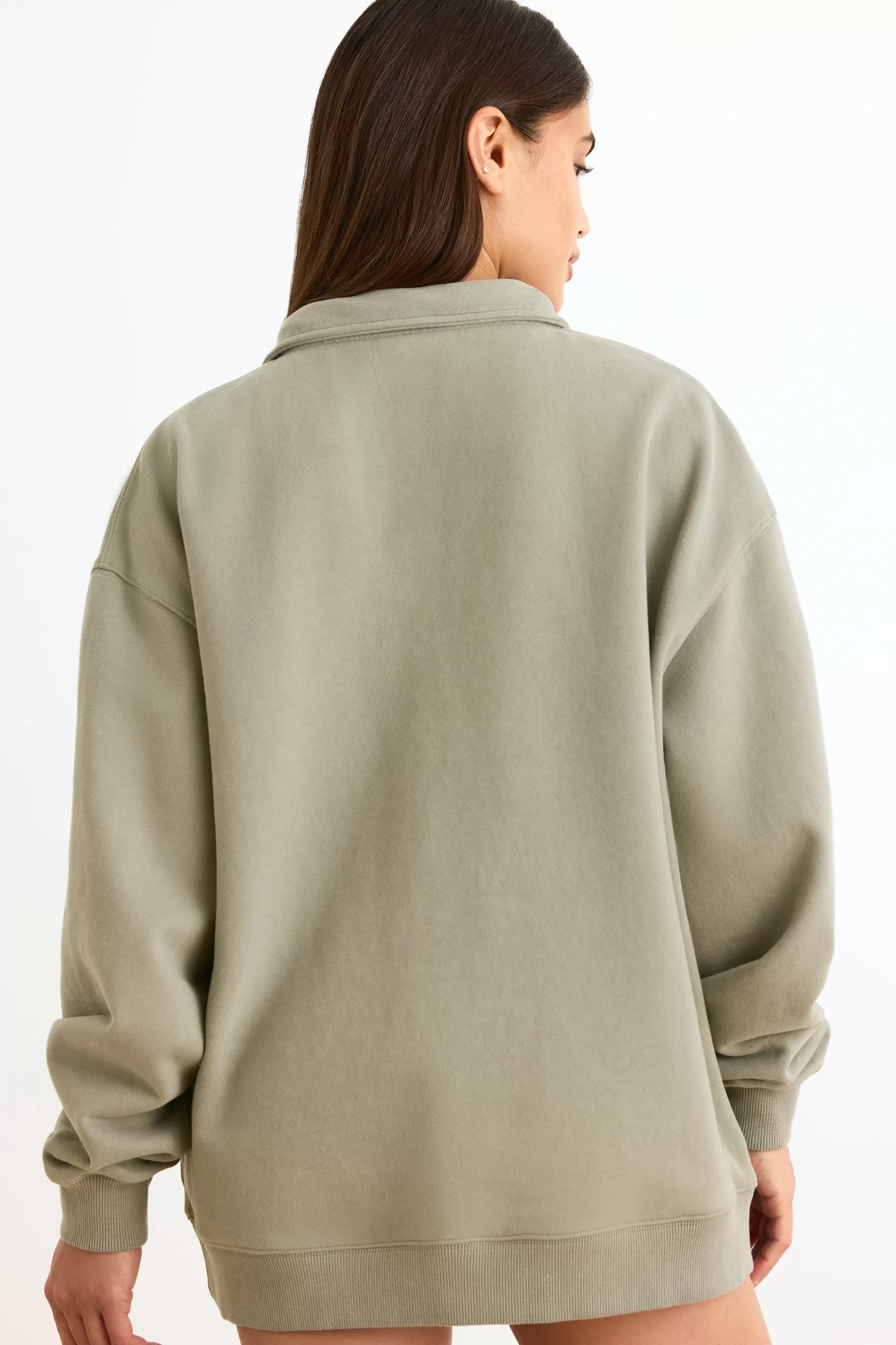 Oh Polly Quarter-Zip Sweatshirt In Mineral Hot